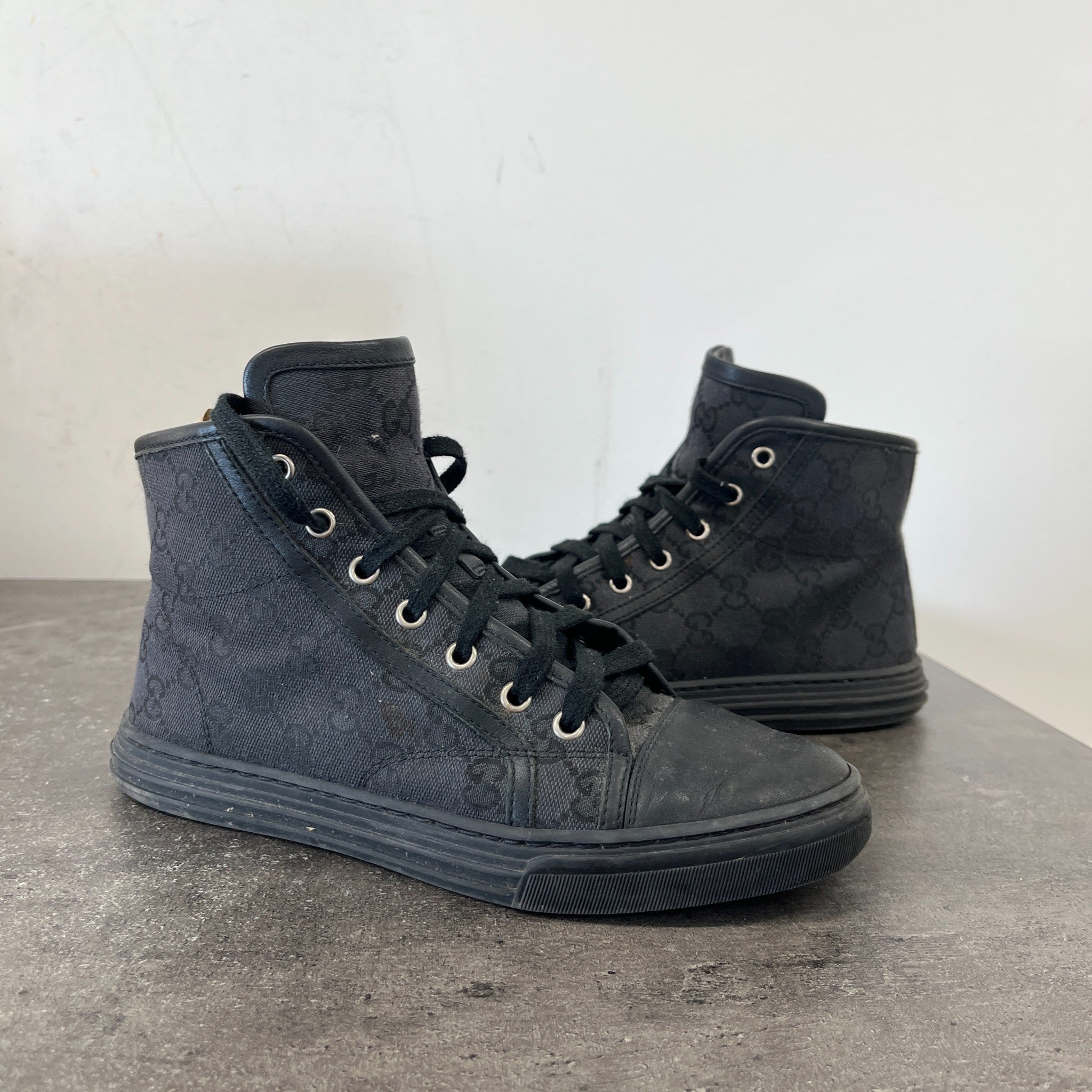 Women's Gg Monogram High Trainers Black Size EU 37 / UK 4
