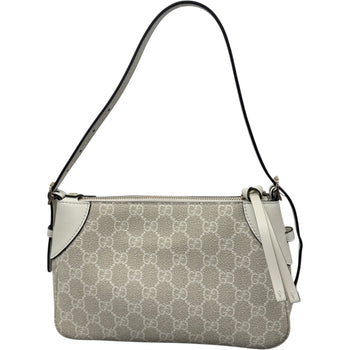 Women's GG Emblem Shoulder Handbag White