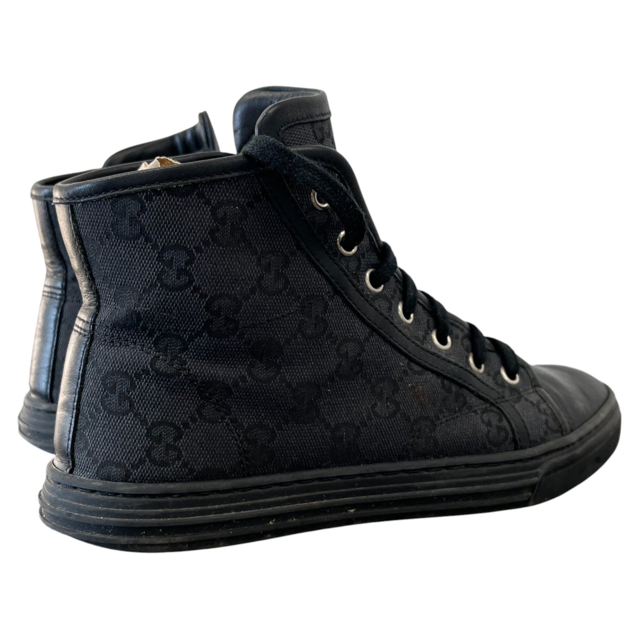 Women's Gg Monogram High Trainers Black Size EU 37 / UK 4