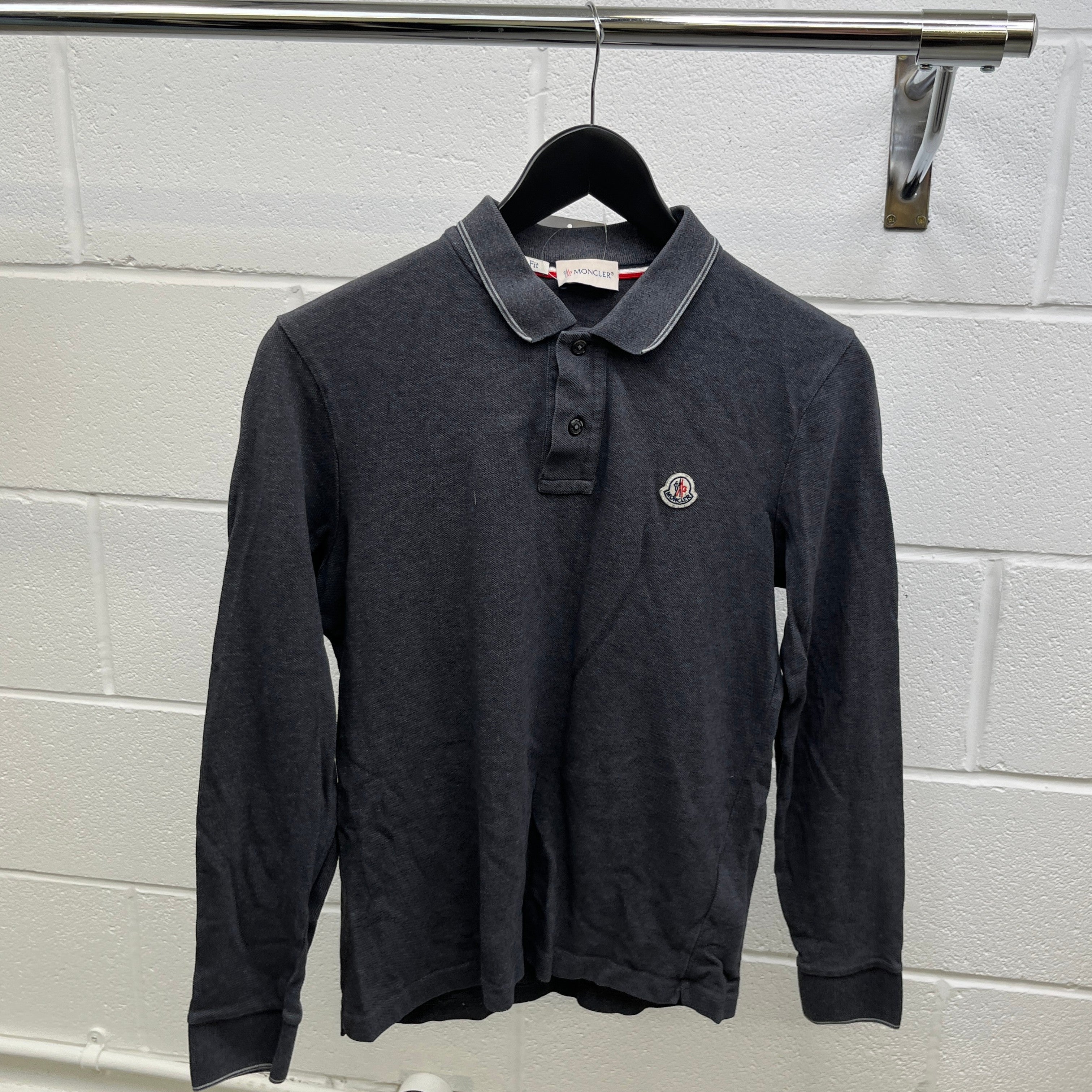 Men's Maglia Manica Lunga Polo Shirt Charcoal Size S