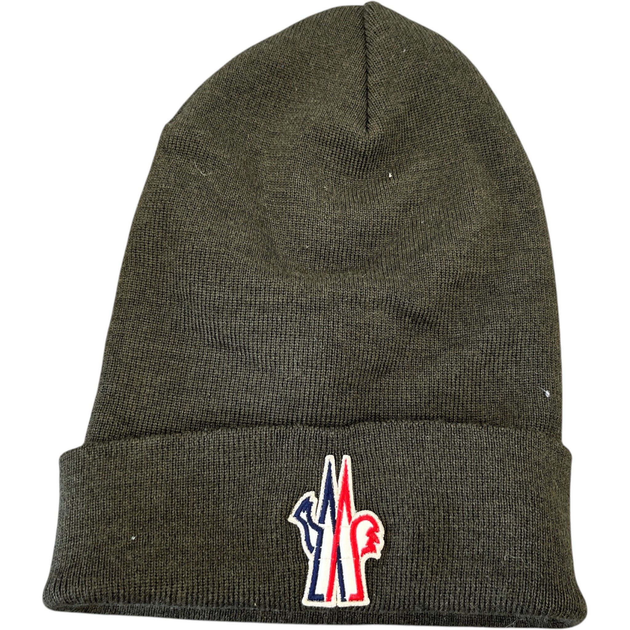 Men's Grenoble Logo Patch Beanie Hat Khaki
