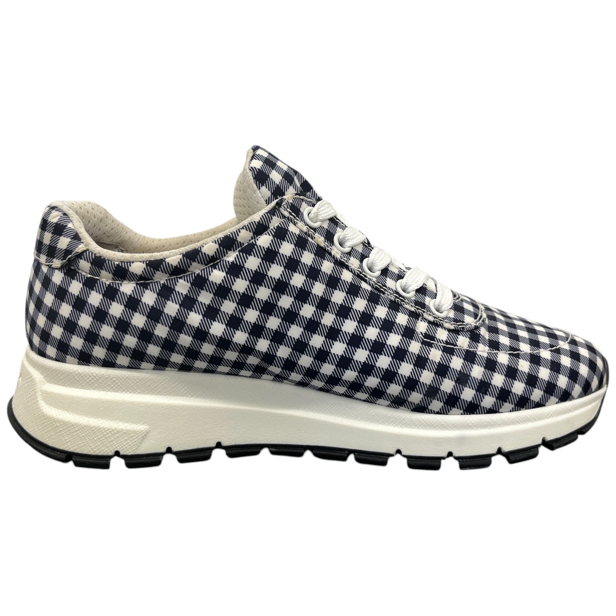 Women's Signature Logo Gingham Low Trainers Navy Size EU 39 / UK 6