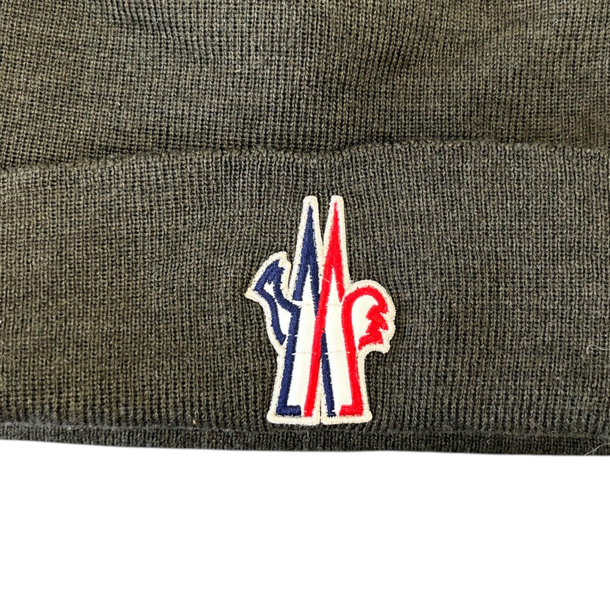 Men's Grenoble Logo Patch Beanie Hat Khaki