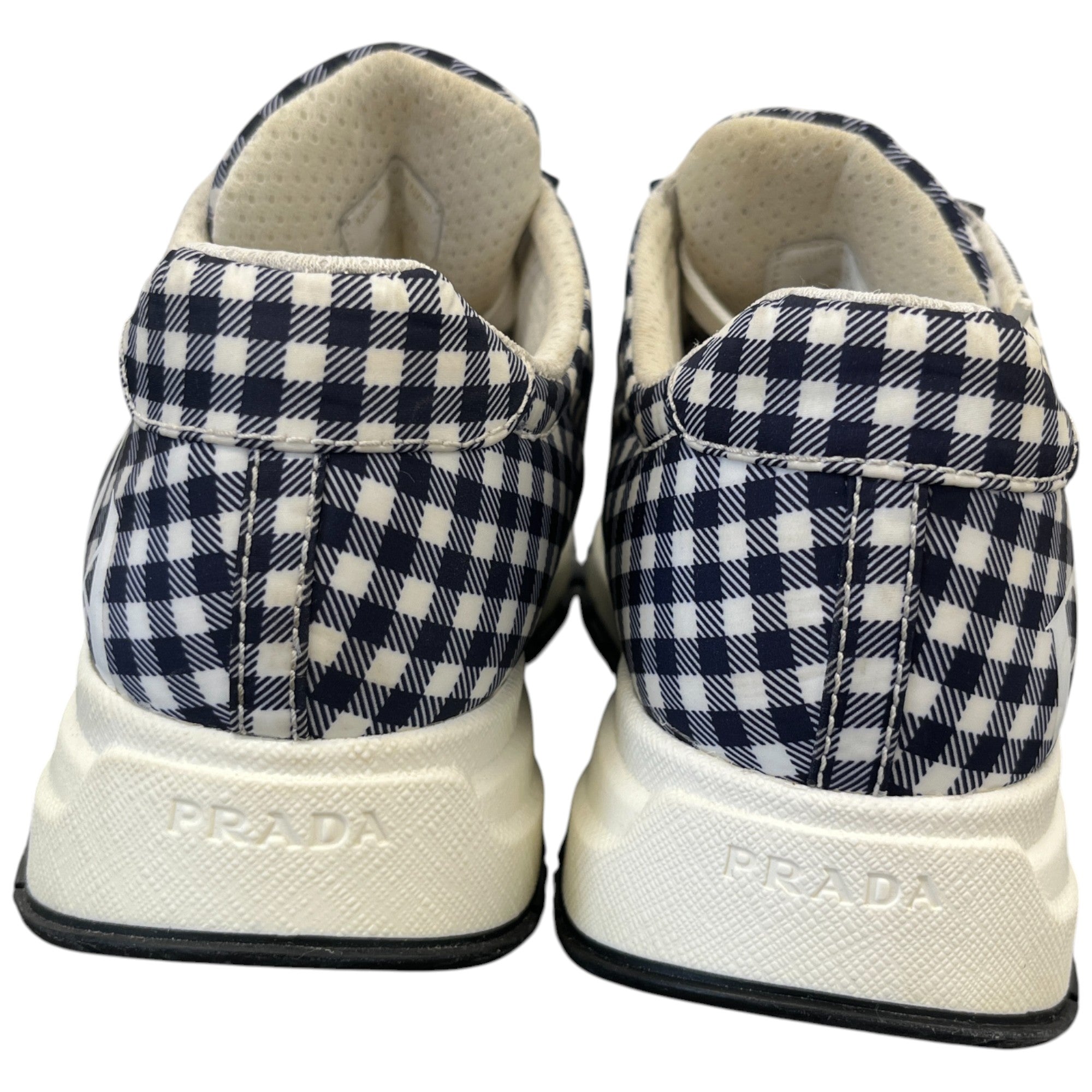 Women's Signature Logo Gingham Low Trainers Navy Size EU 39 / UK 6