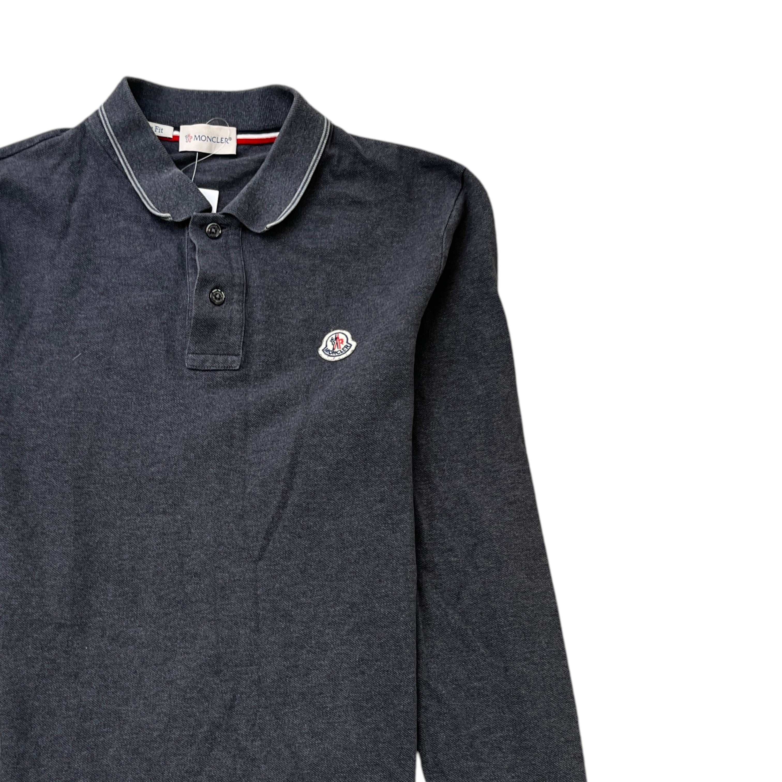 Men's Maglia Manica Lunga Polo Shirt Charcoal Size S