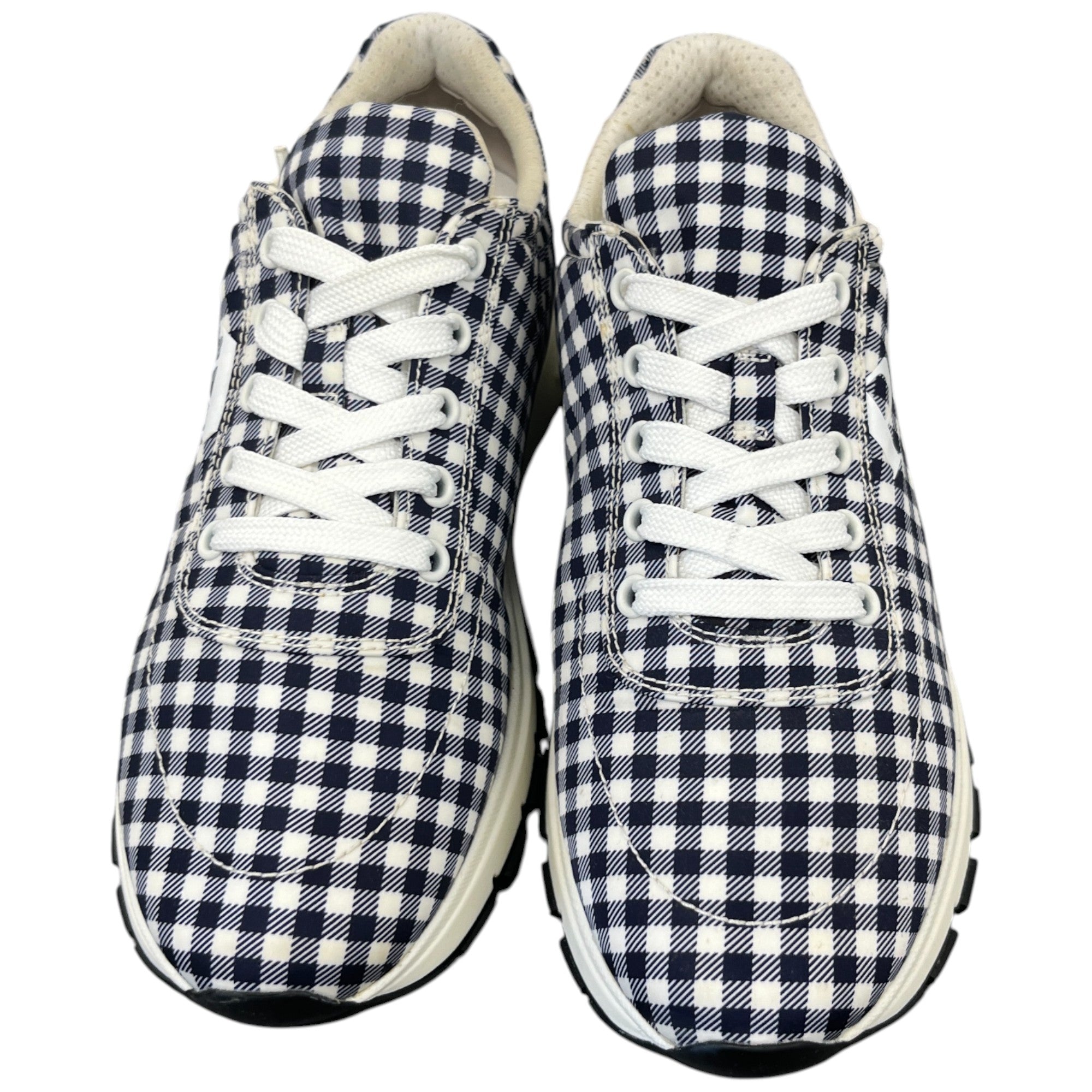 Women's Signature Logo Gingham Low Trainers Navy Size EU 39 / UK 6