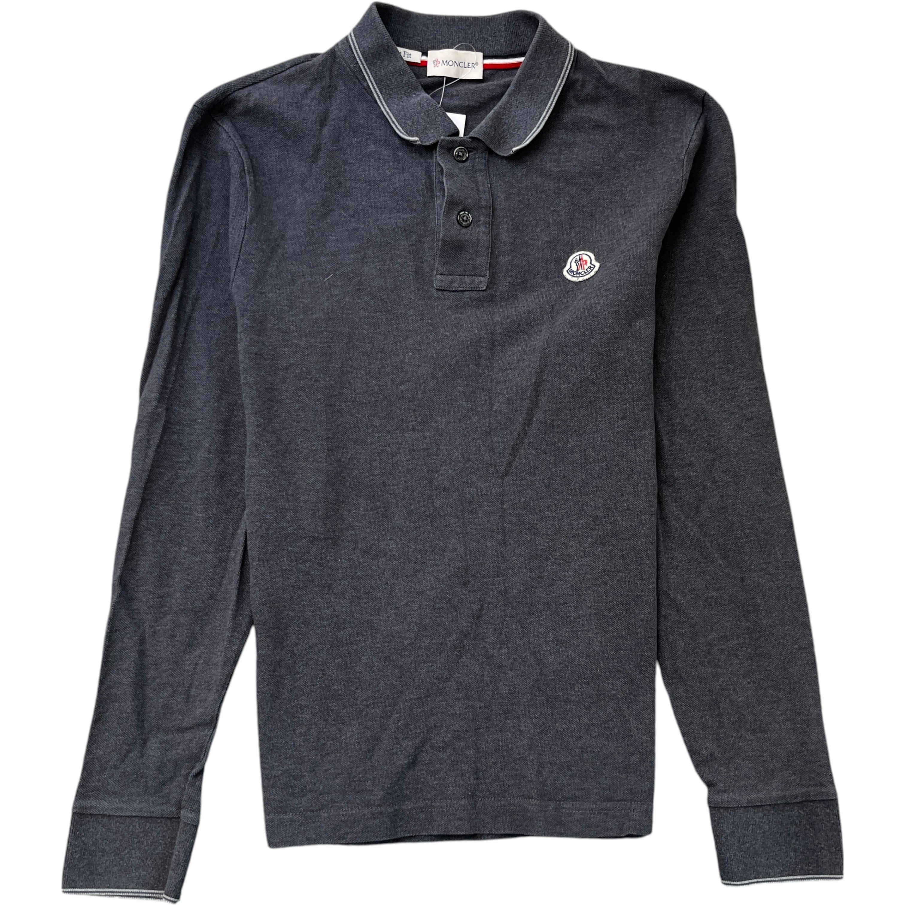 Men's Maglia Manica Lunga Polo Shirt Charcoal Size S