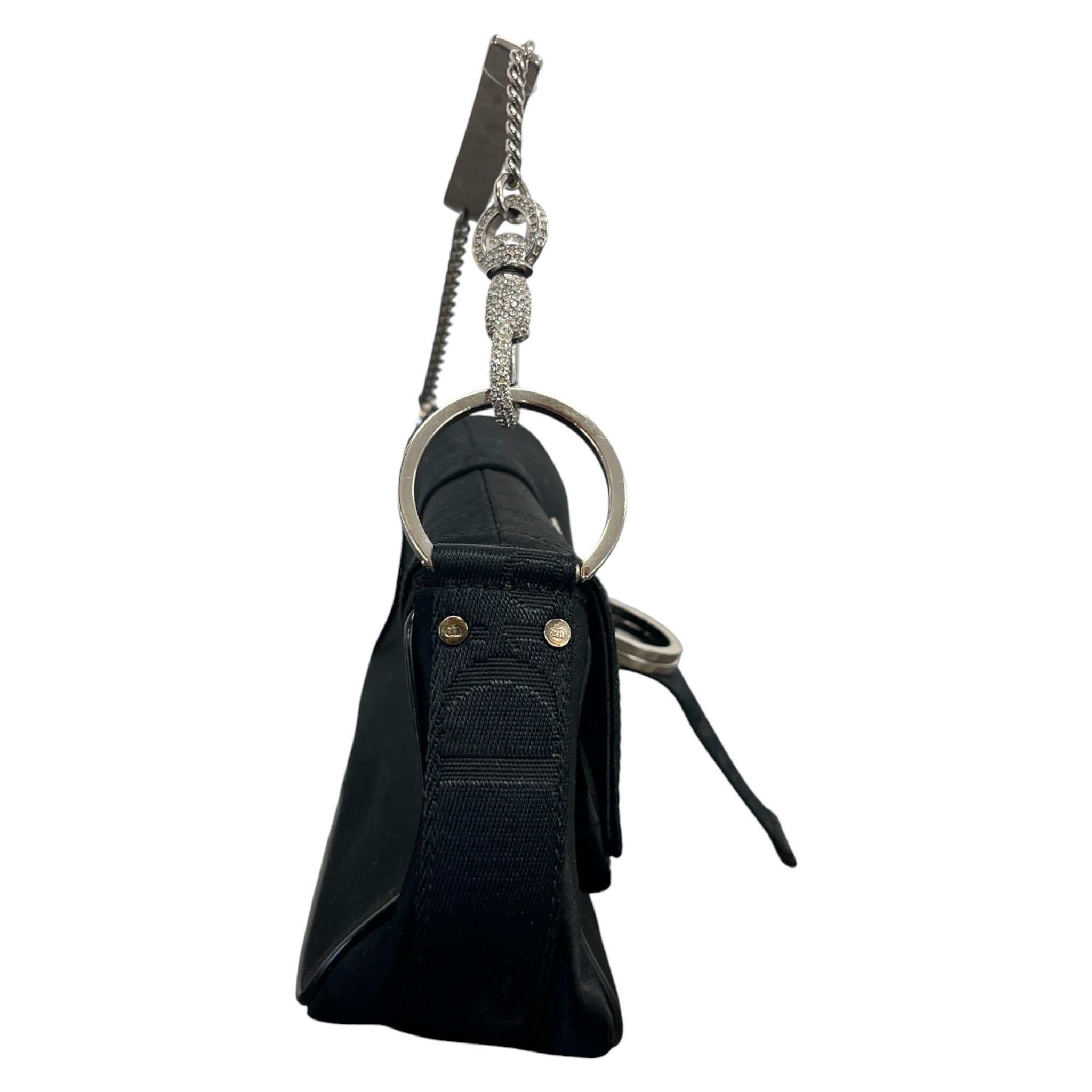 Women's Hardcore Crystal Chain Bag Black