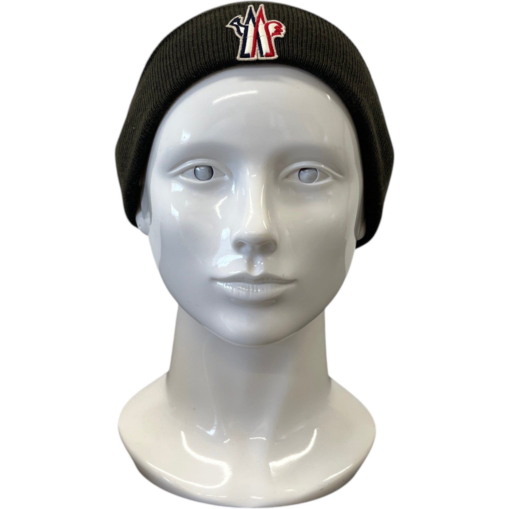 Men's Grenoble Logo Patch Beanie Hat Khaki
