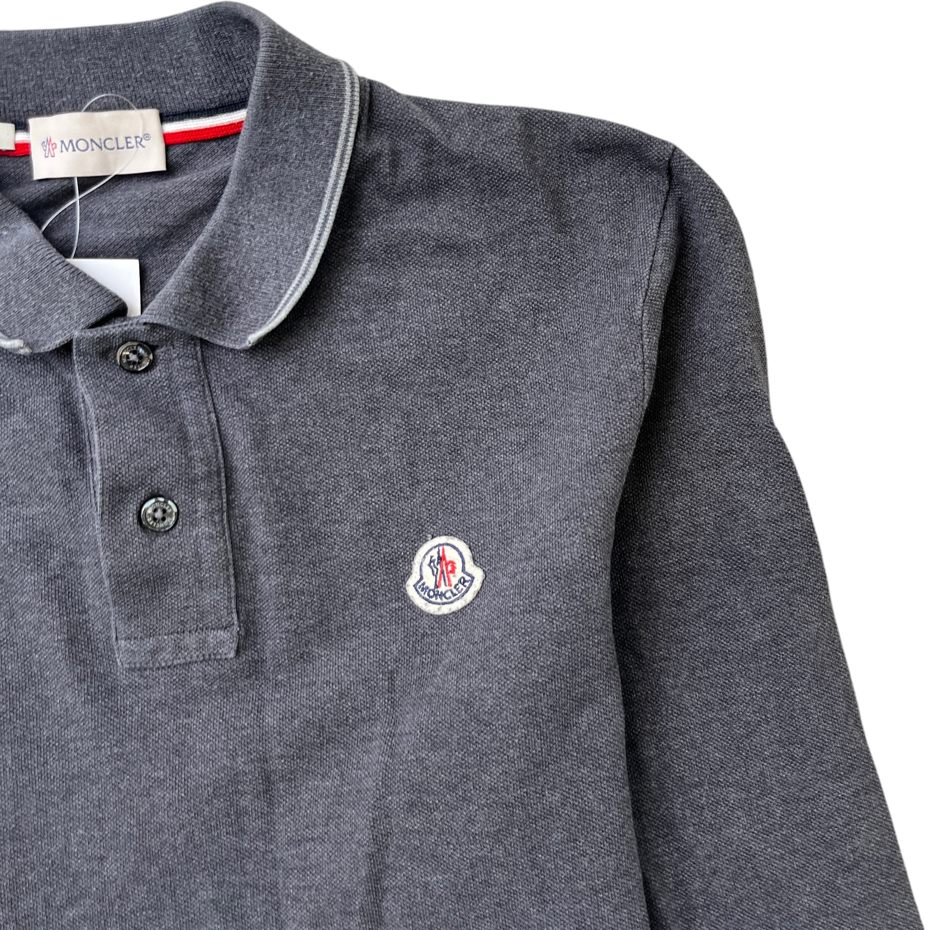 Men's Maglia Manica Lunga Polo Shirt Charcoal Size S