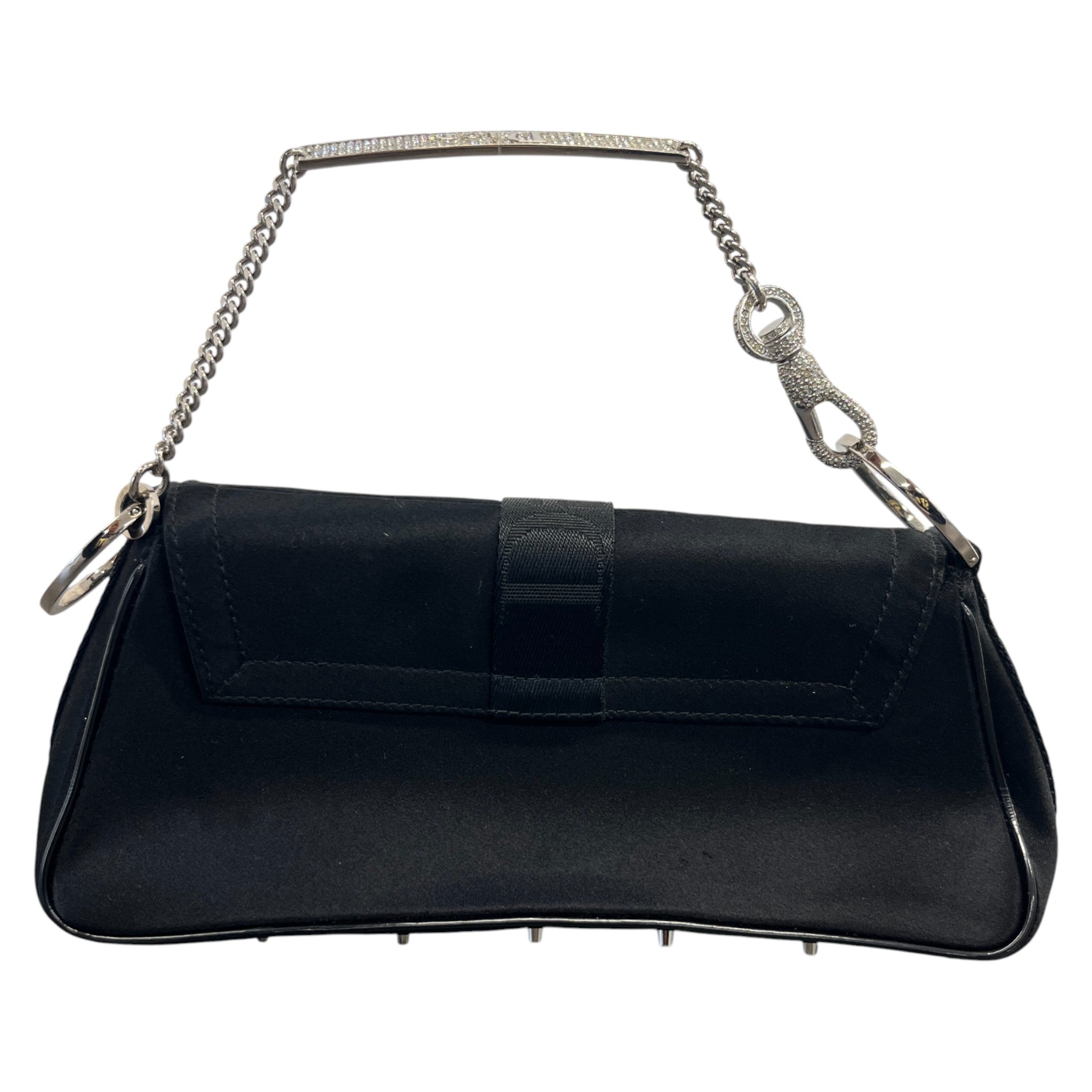 Women's Hardcore Crystal Chain Bag Black