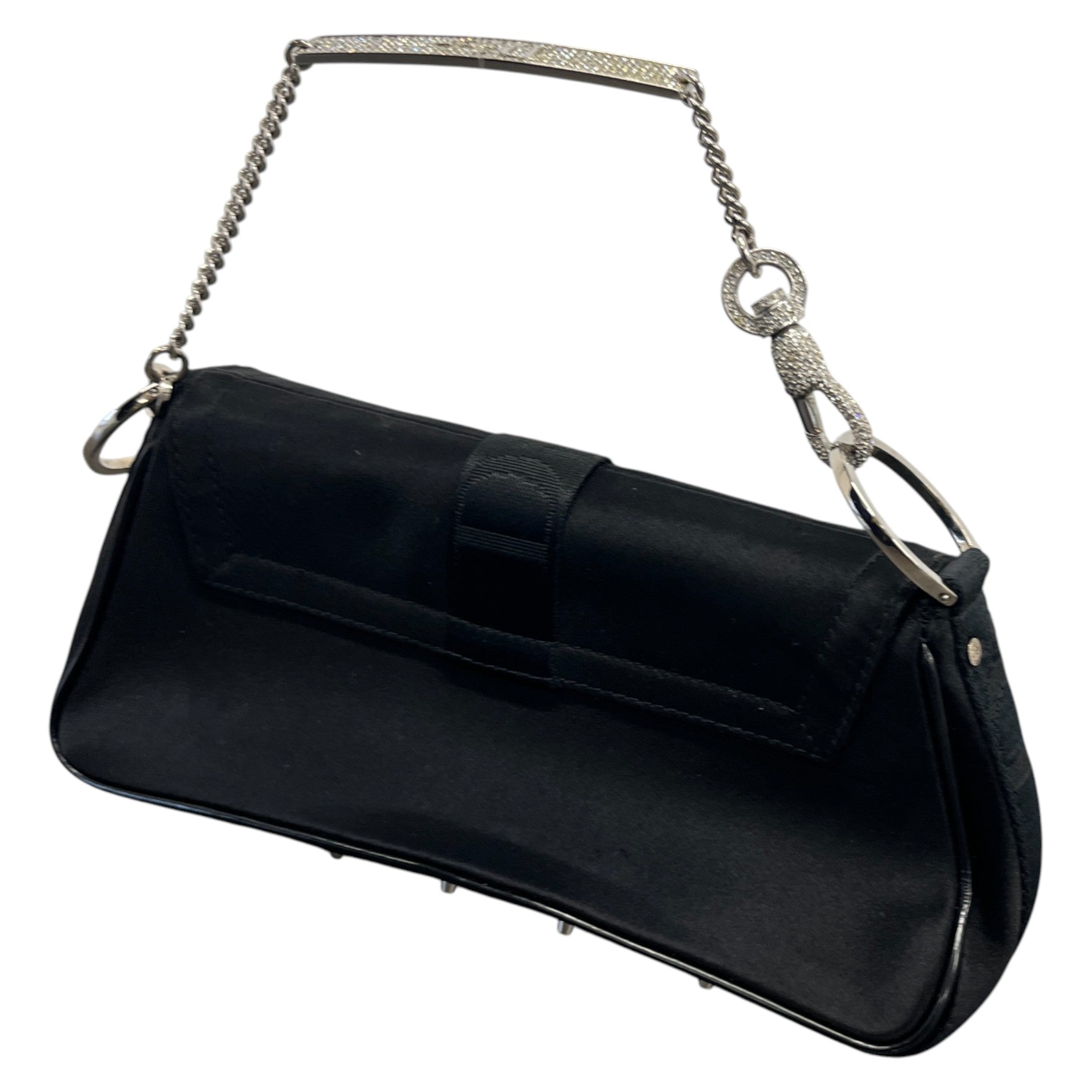 Women's Hardcore Crystal Chain Bag Black