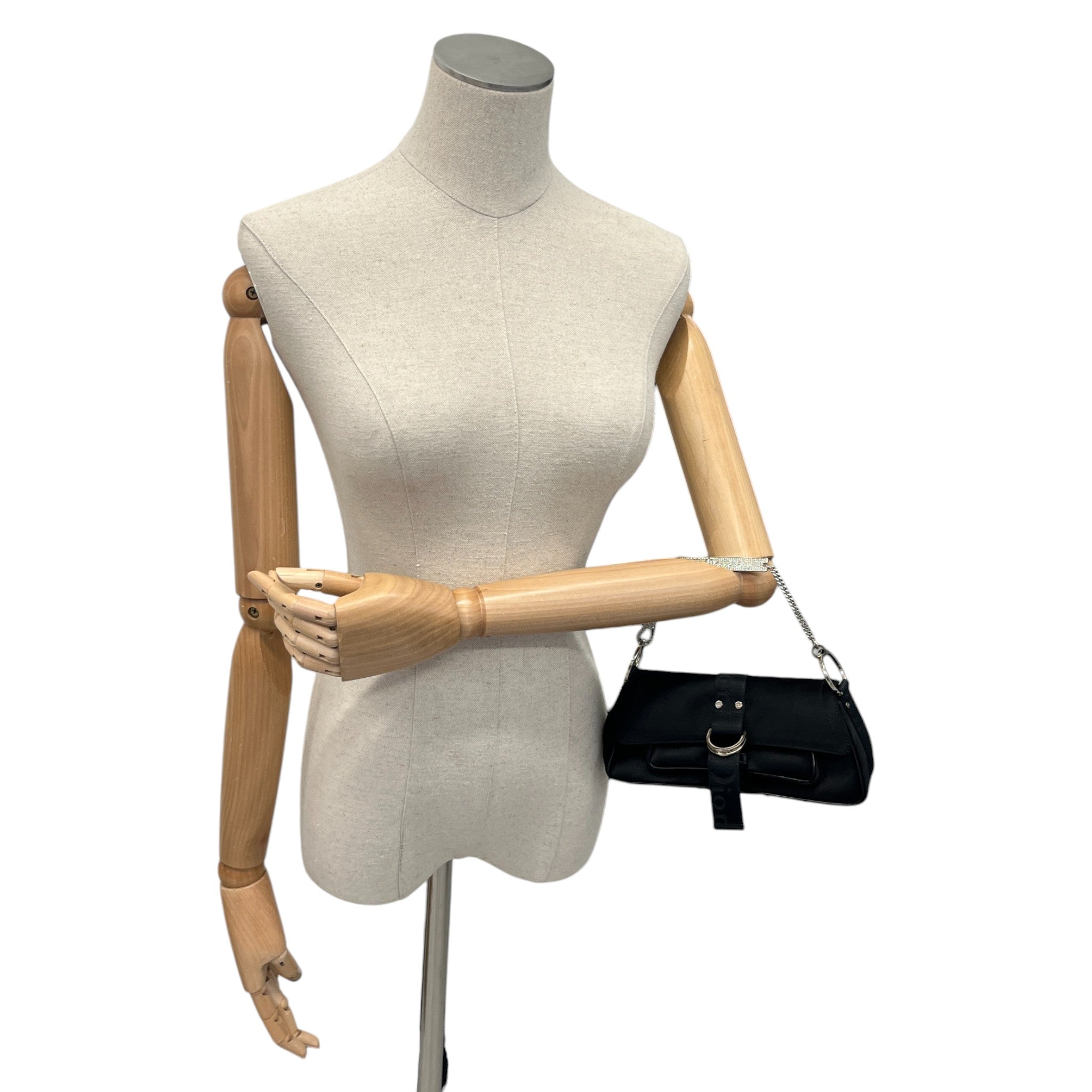 Women's Hardcore Crystal Chain Bag Black