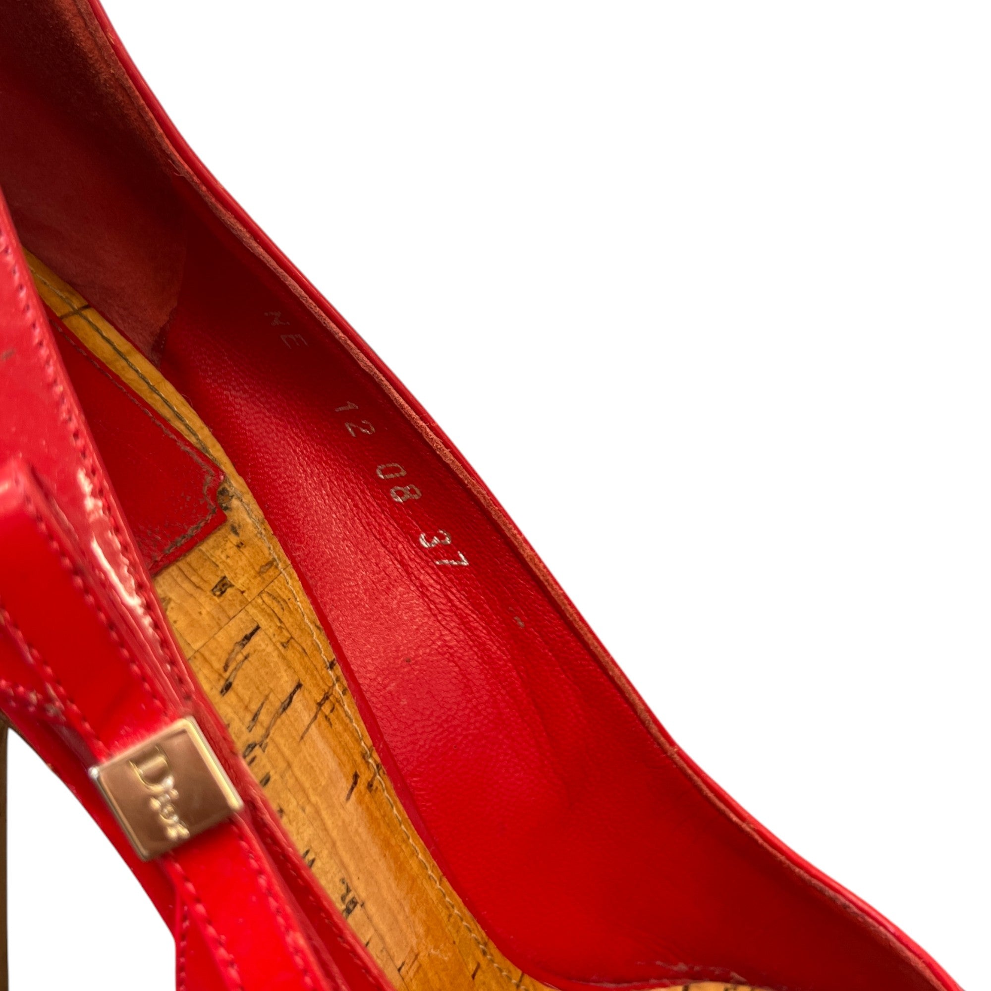 Women's Bow Peep Toe Heels Red Size EU 37 / UK 4