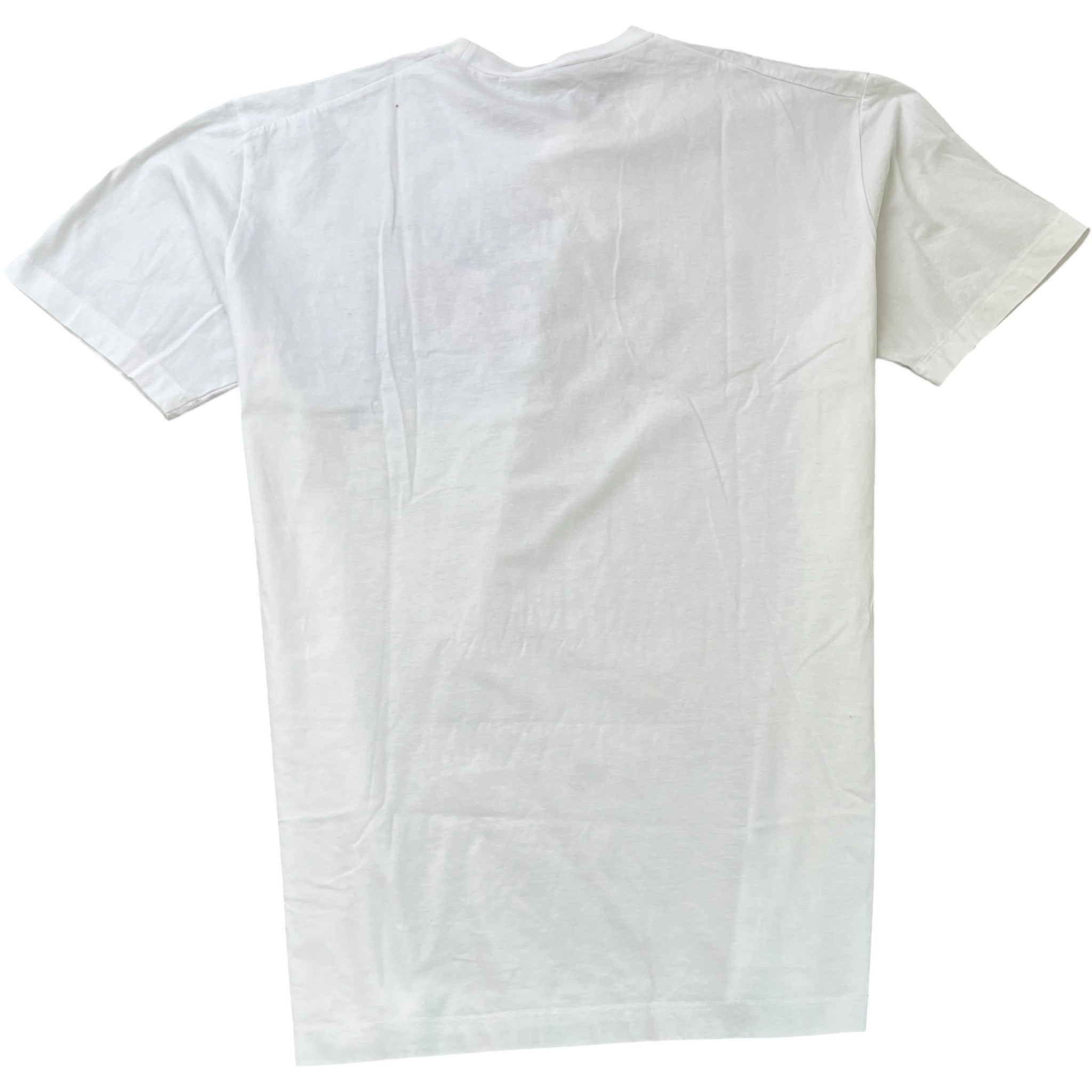 Men's Paint Splatter Logo Print T-Shirt White Size XXL