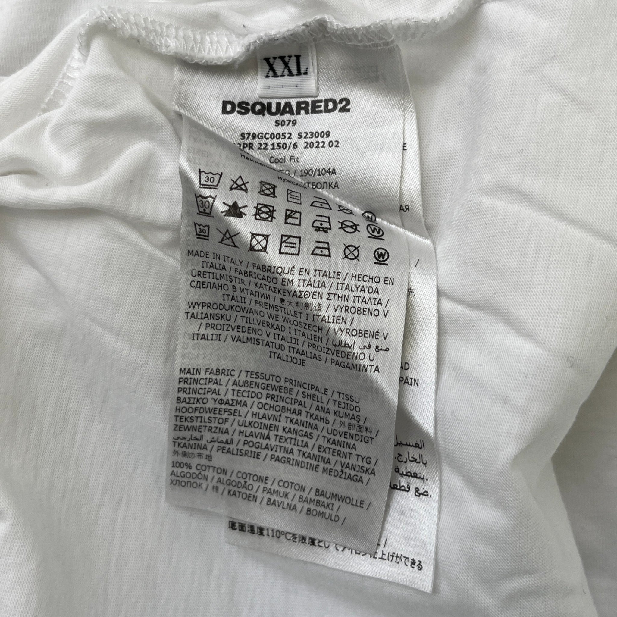 Men's Paint Splatter Logo Print T-Shirt White Size XXL