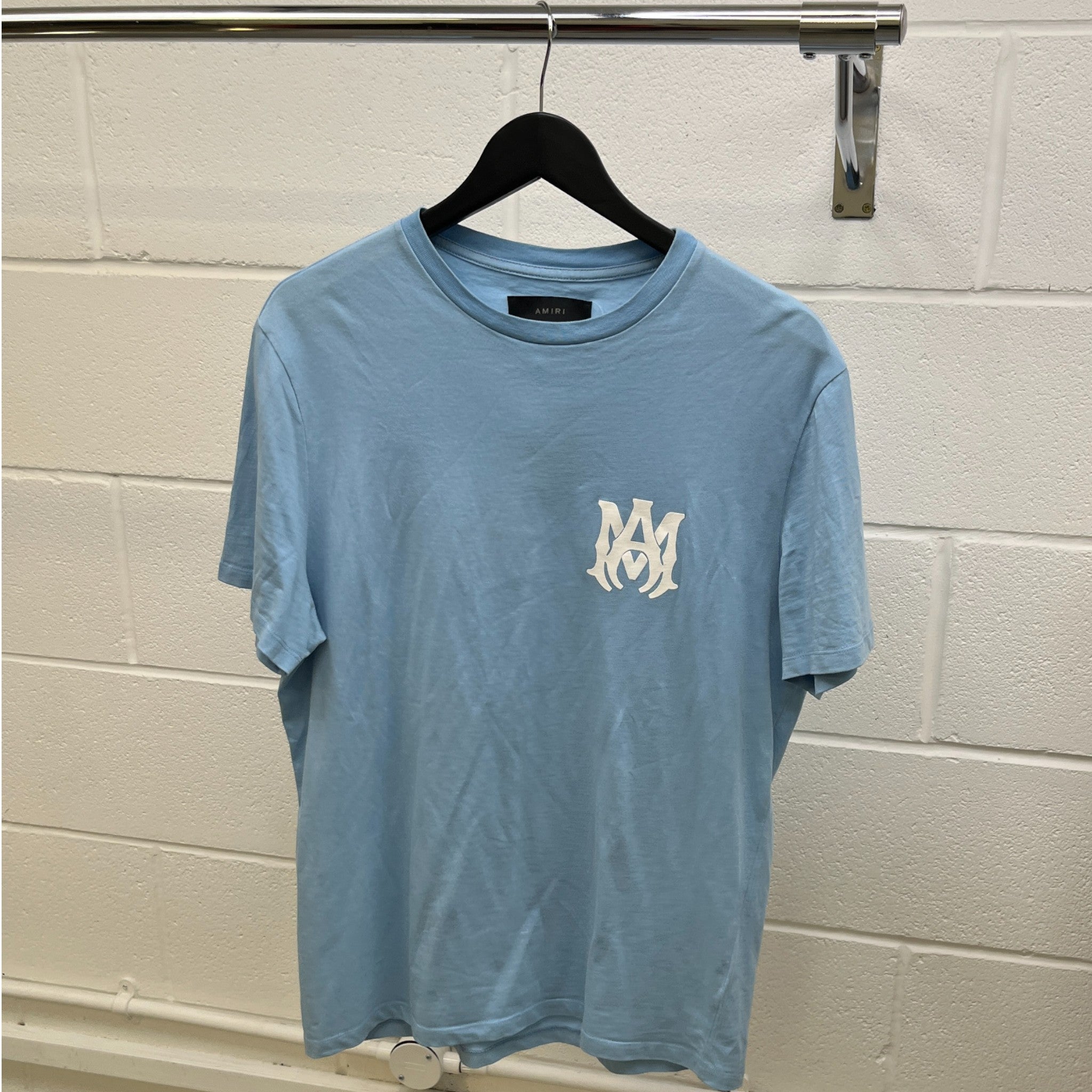 Men's Logo Print T-Shirt Blue Size M