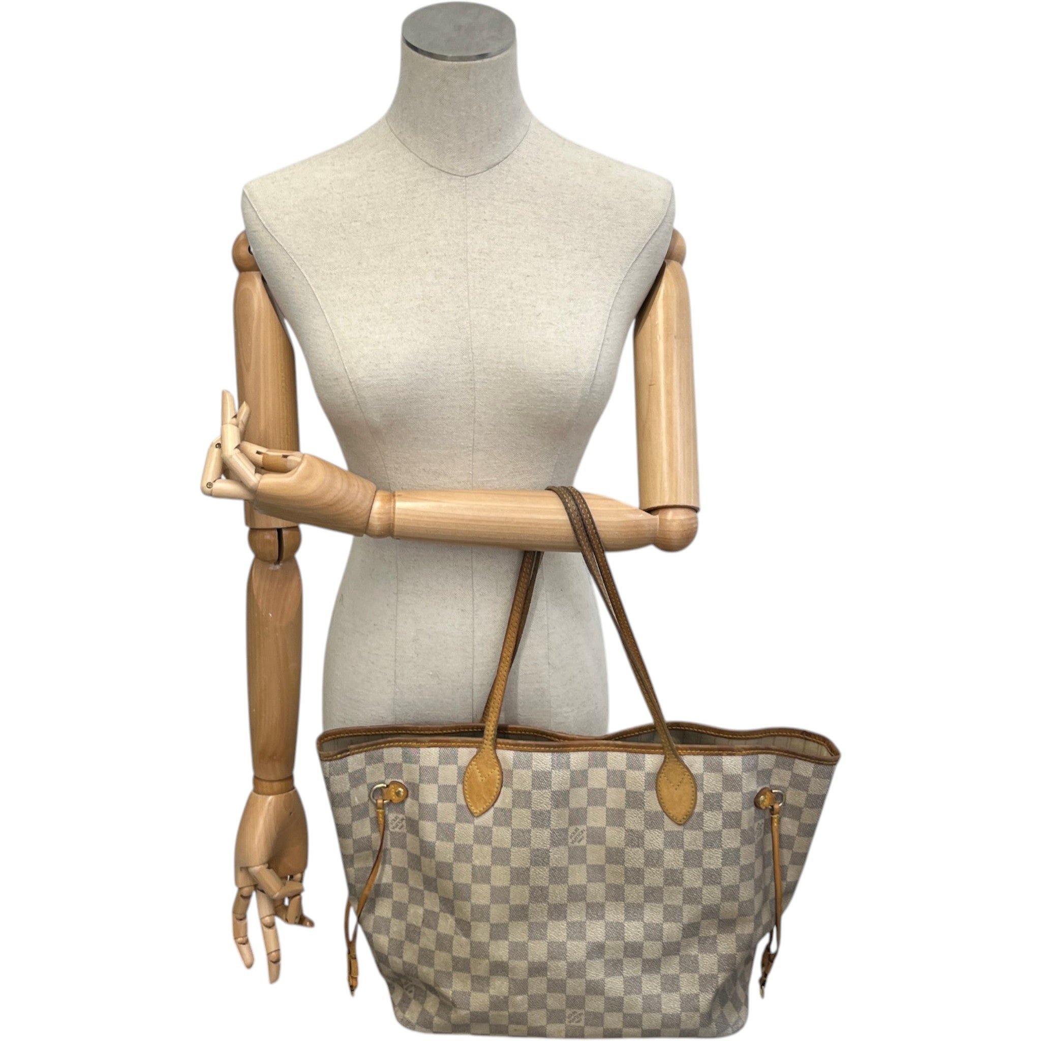 Women's Damier Azur Neverfull Mm Bag White