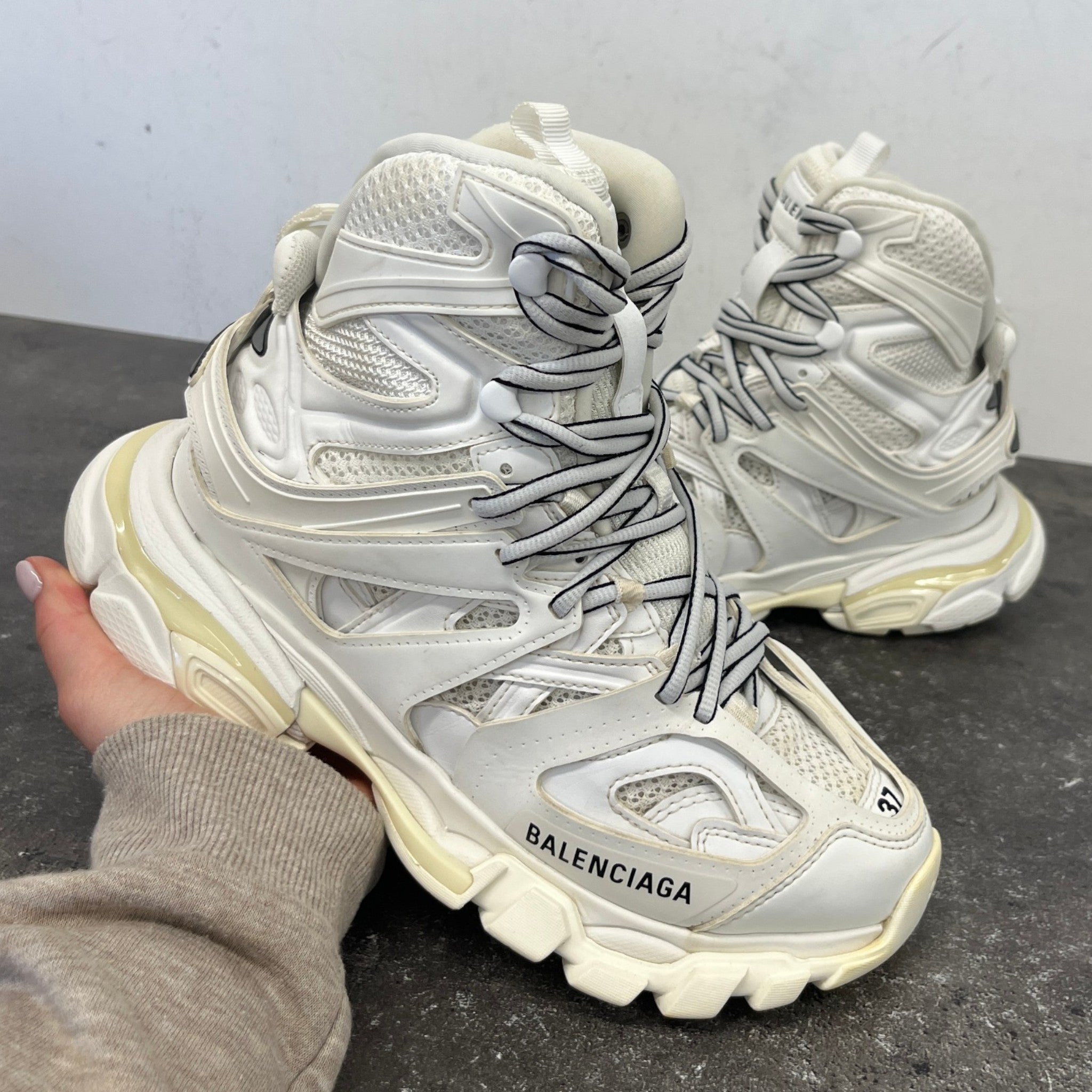 Women's Track Hike High Trainers White Size EU 37 / UK 4