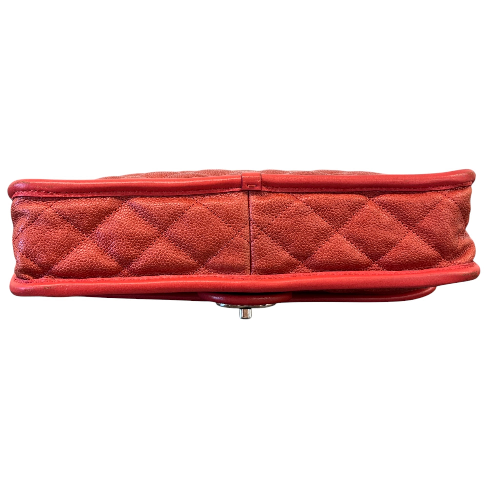 Women's Cc Quilted Caviar French Riviera Flap Handbag Burnt Orange