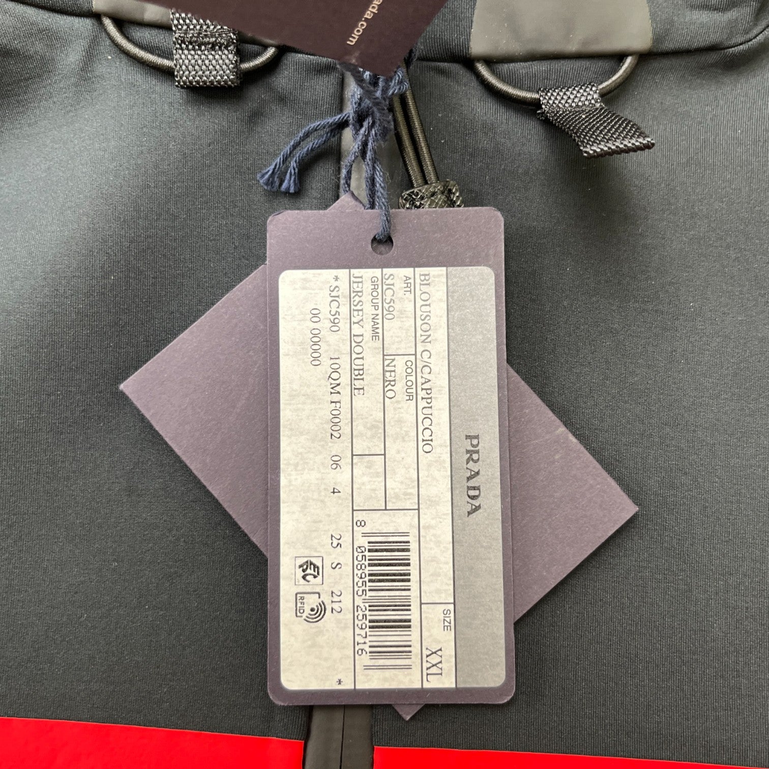 Men's Printed Technical Fabric Jacket Black Size XXL