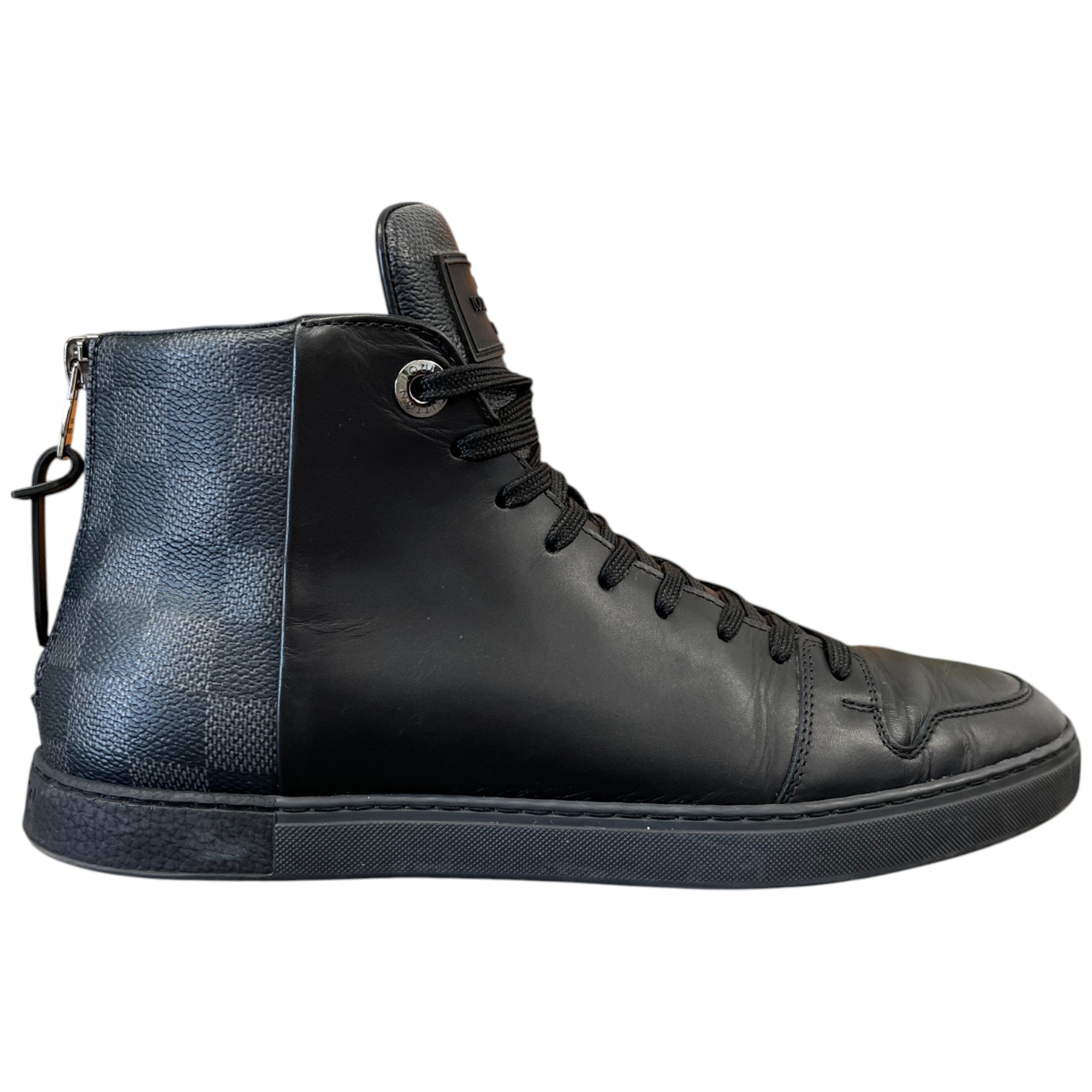 Men's Damier High Trainers Black Size EU 39 / UK 5