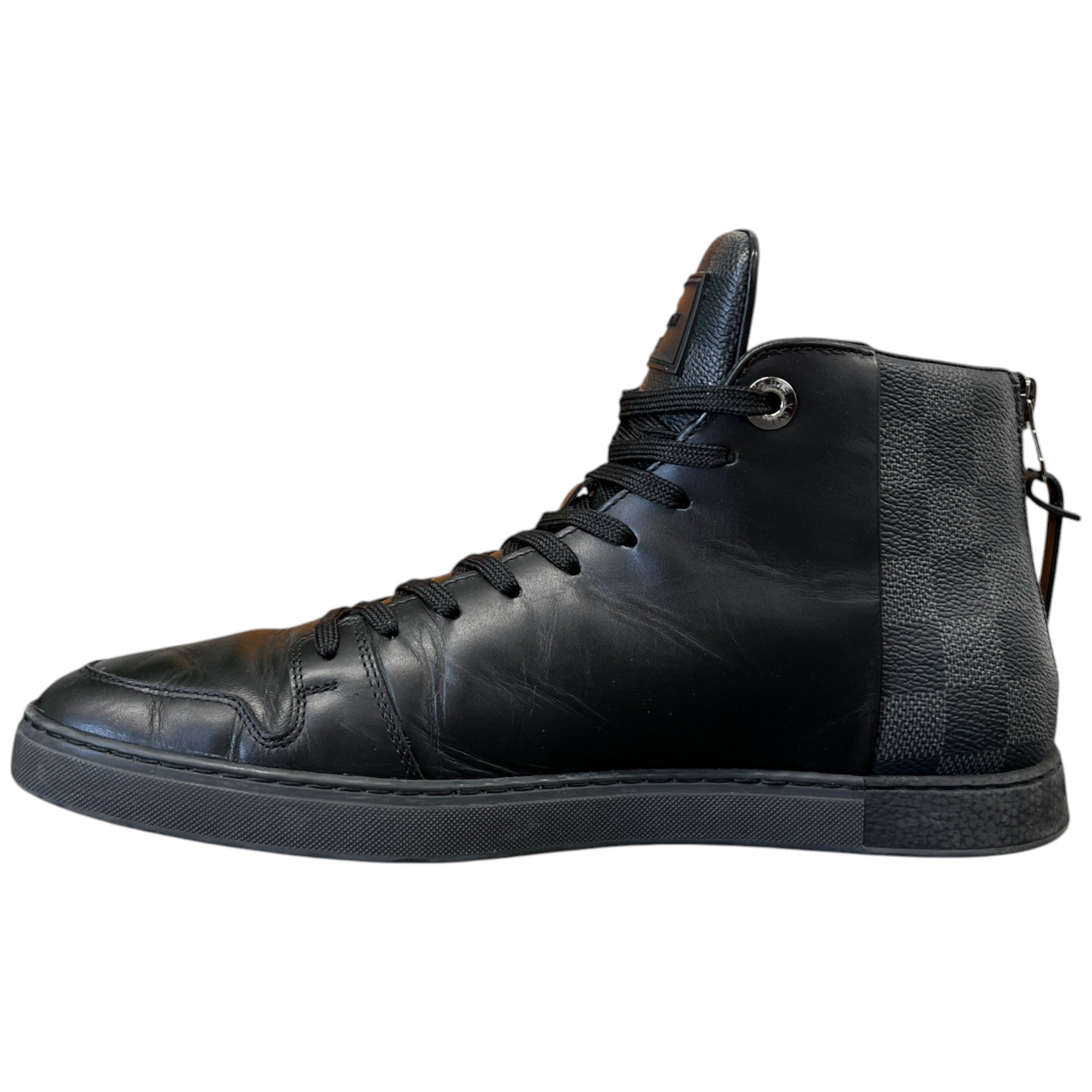 Men's Damier High Trainers Black Size EU 39 / UK 5
