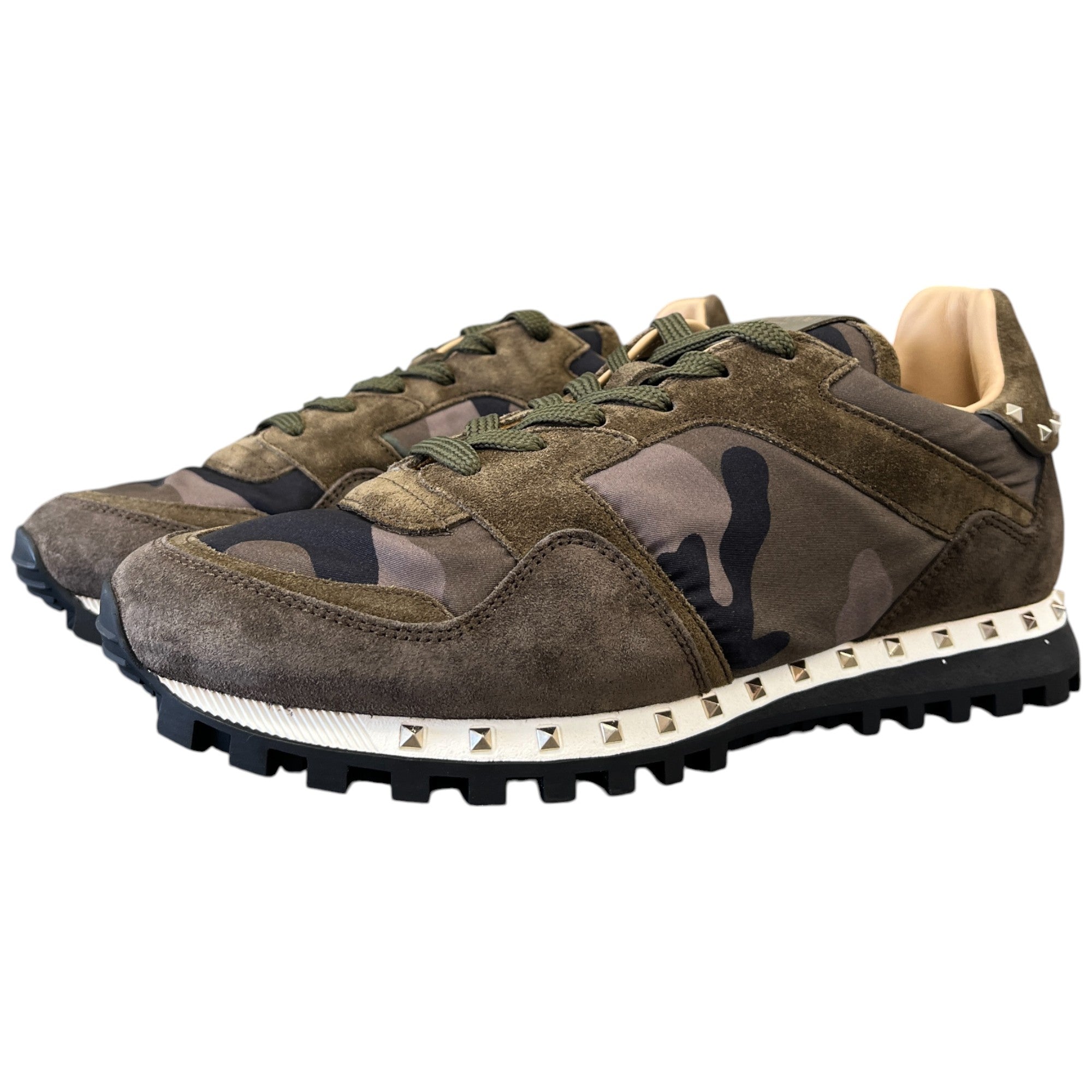 Men's Rockstud Low Trainers Khaki Size EU 41 / UK 7