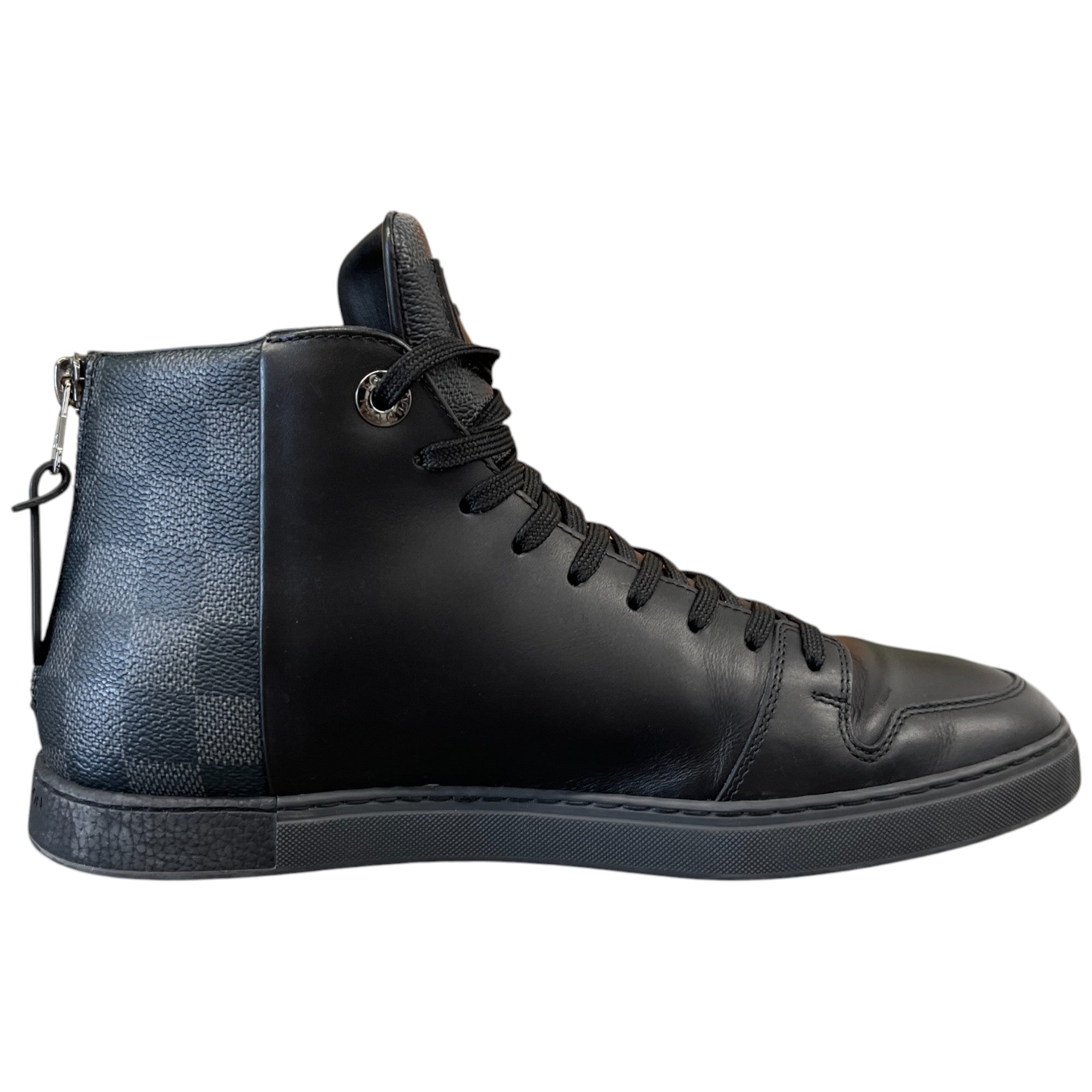 Men's Damier High Trainers Black Size EU 39 / UK 5