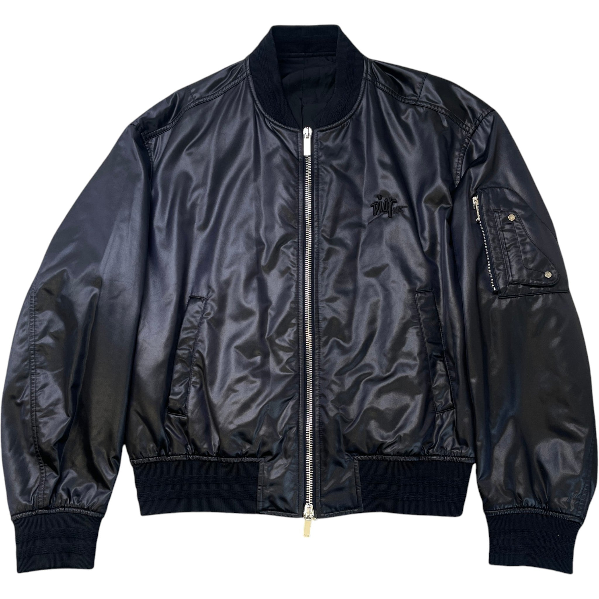 Men's X Stussy Embroidered Bomber Jacket Black Size IT 54 / XXL