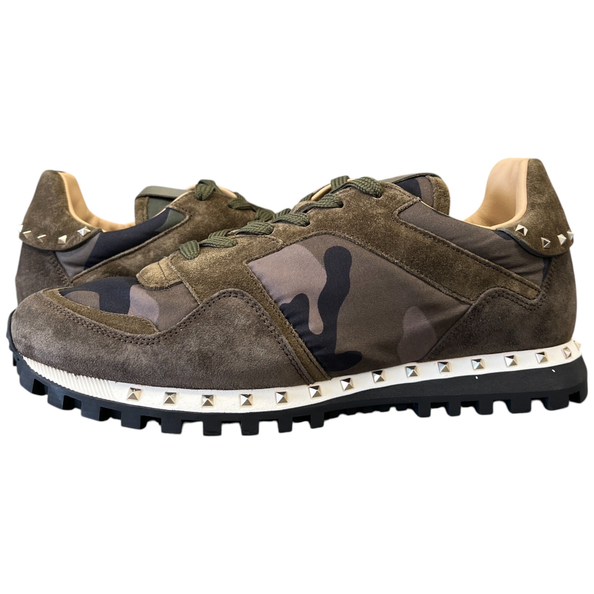 Men's Rockstud Low Trainers Khaki Size EU 41 / UK 7