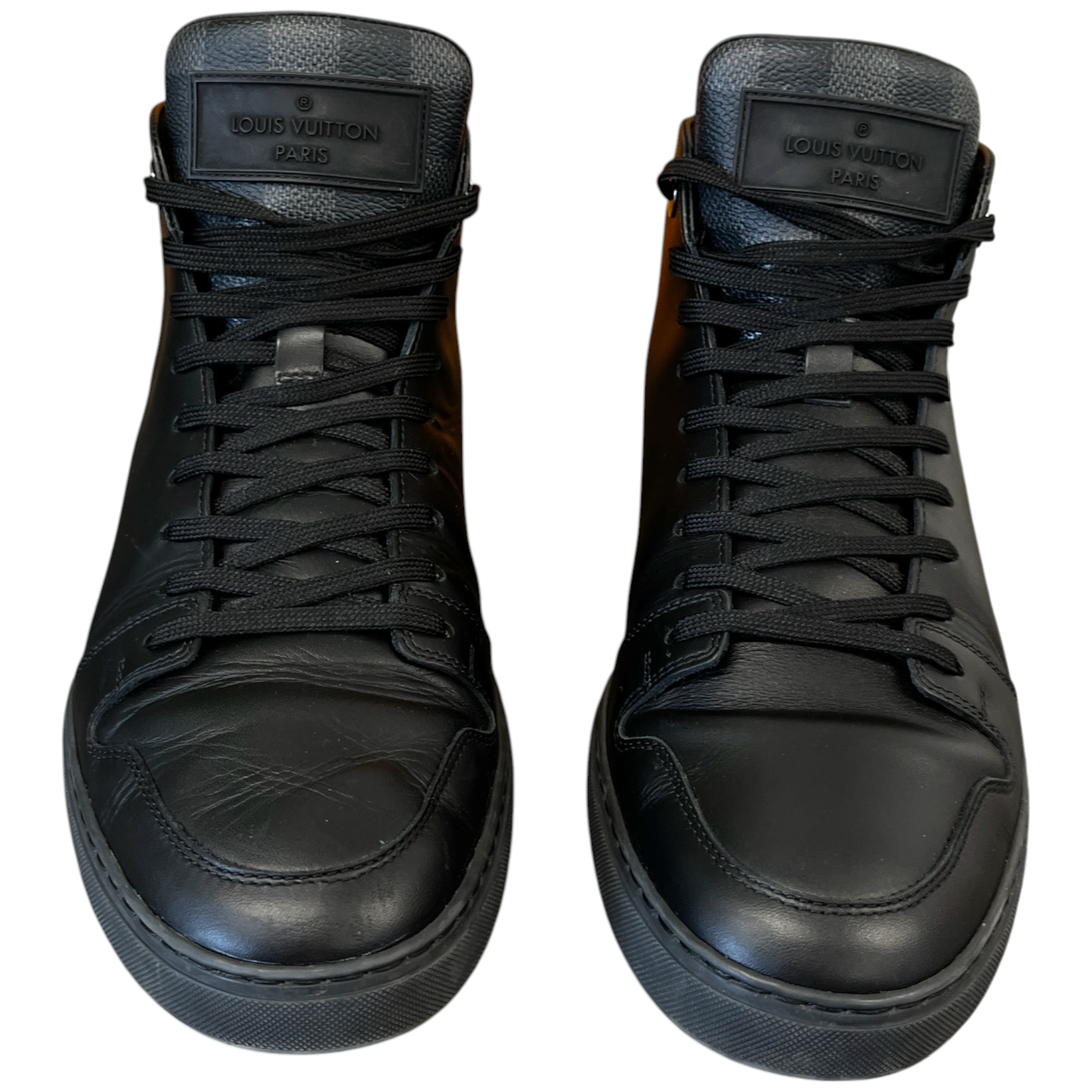 Men's Damier High Trainers Black Size EU 39 / UK 5