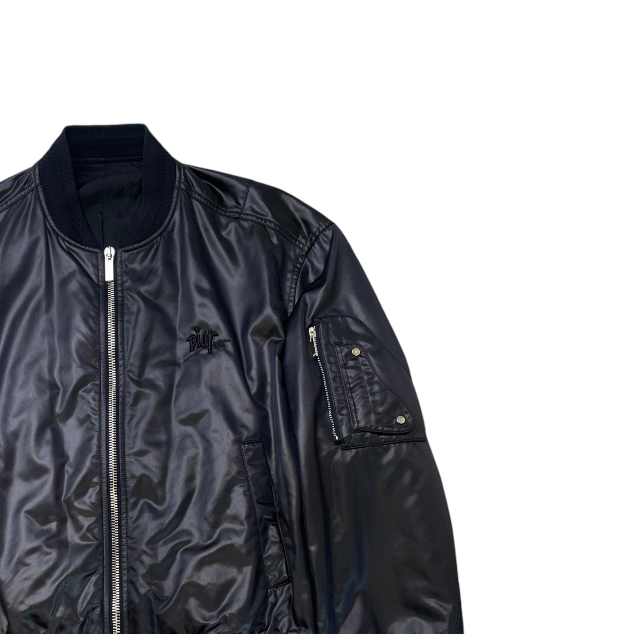 Men's X Stussy Embroidered Bomber Jacket Black Size IT 54 / XXL