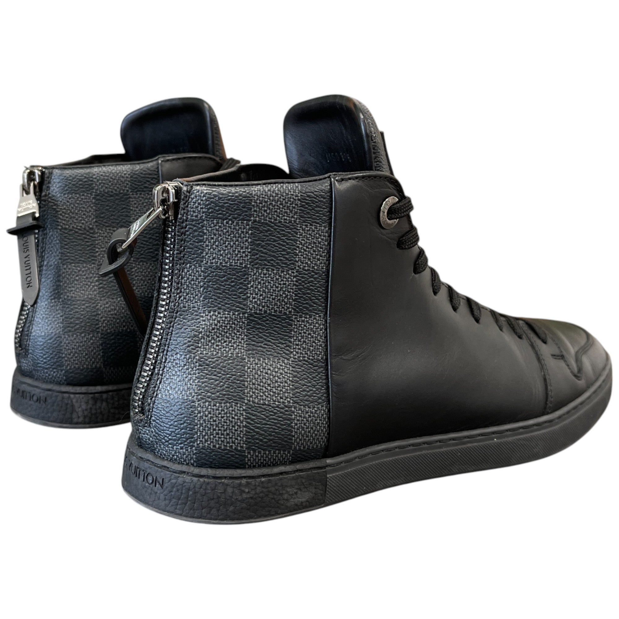 Men's Damier High Trainers Black Size EU 39 / UK 5