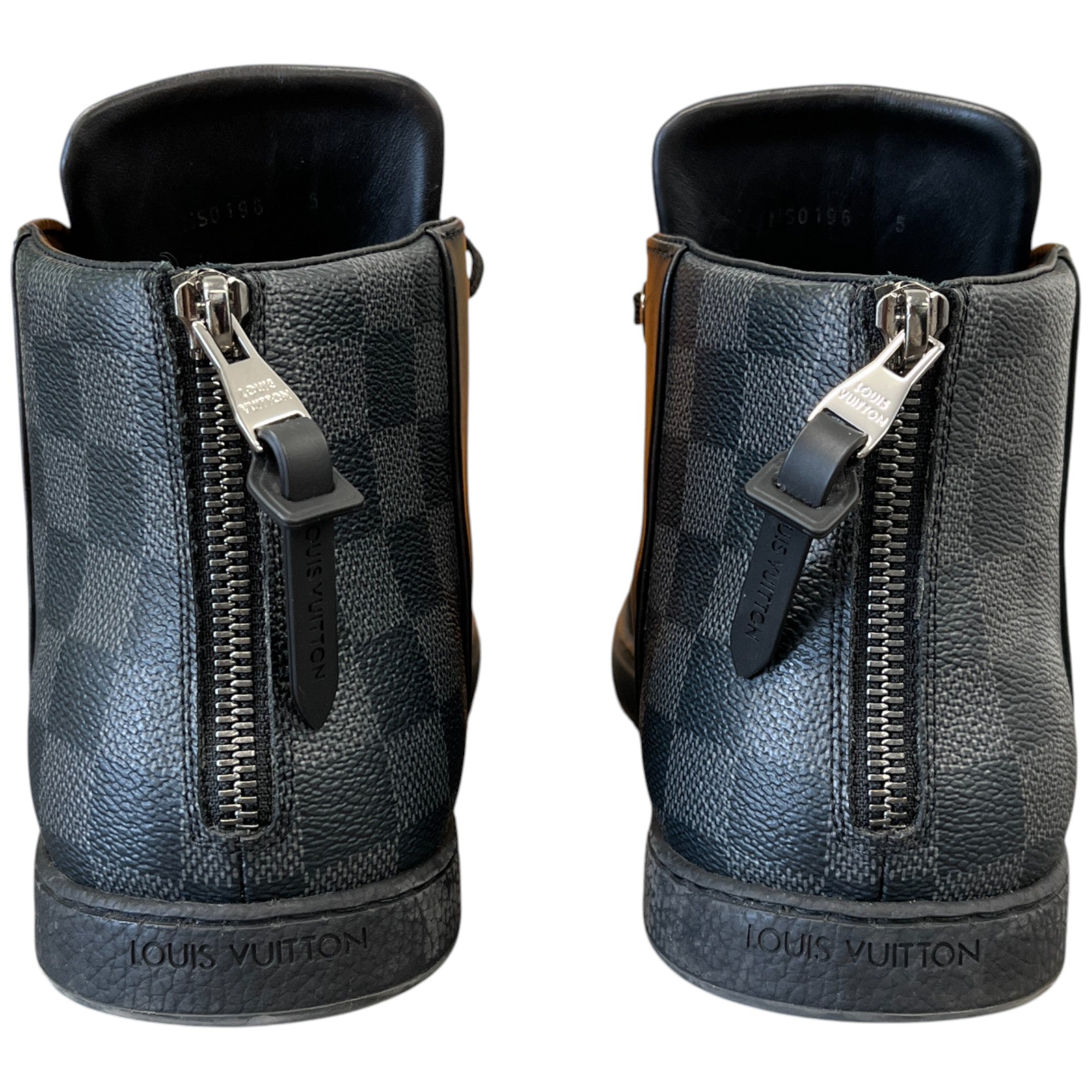 Men's Damier High Trainers Black Size EU 39 / UK 5