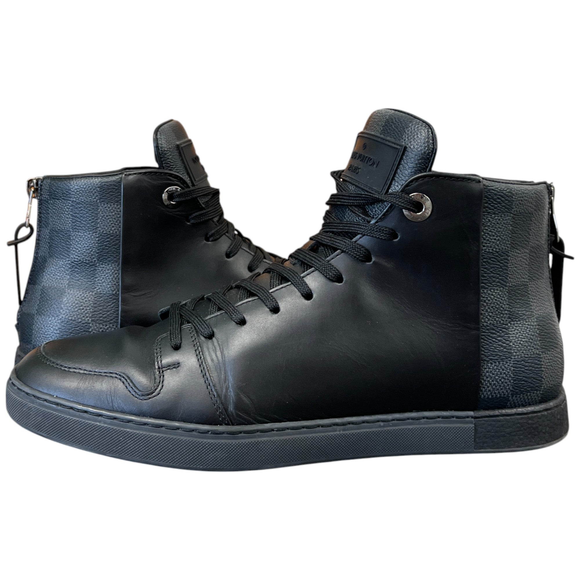 Men's Damier High Trainers Black Size EU 39 / UK 5