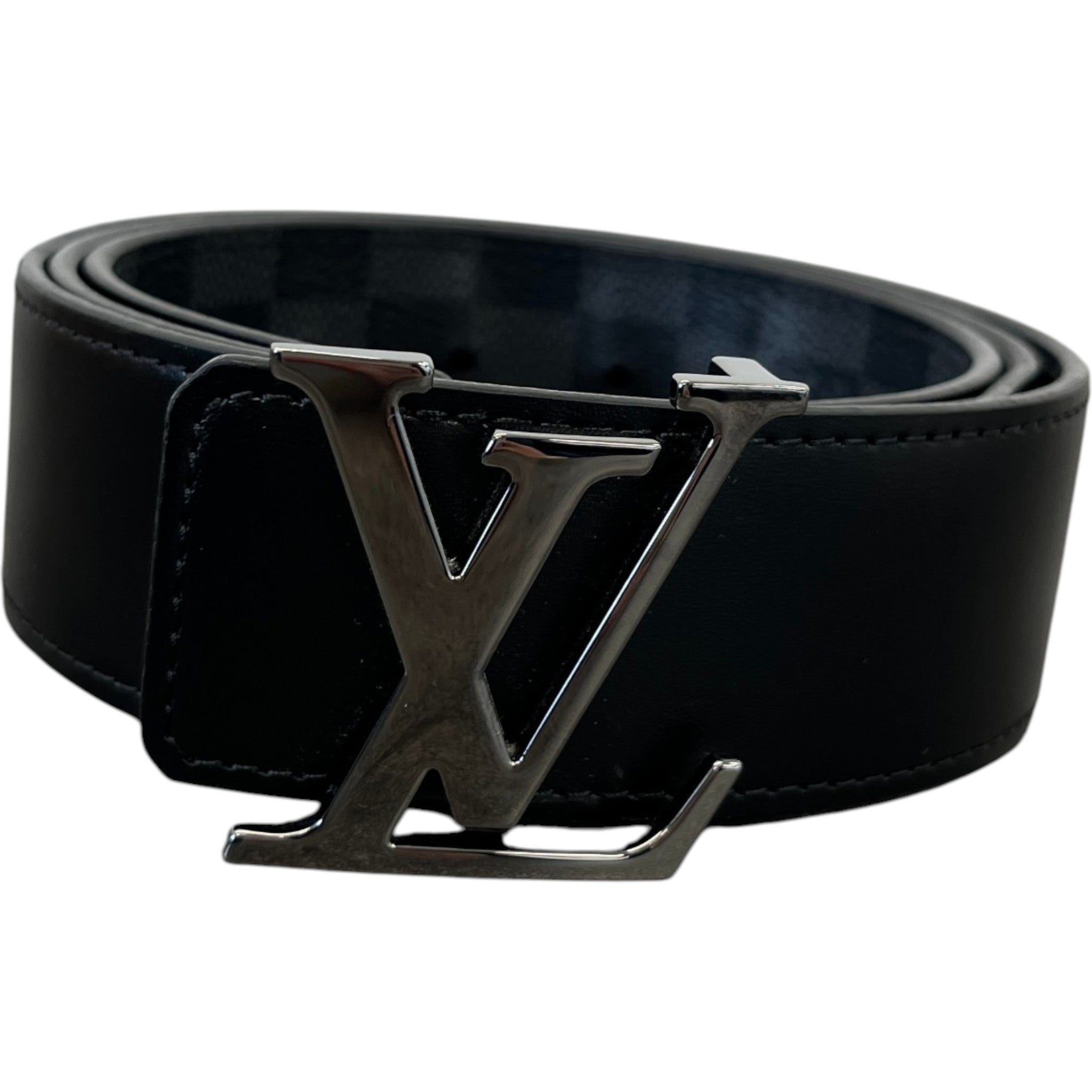 Men's Damier Graphite Lv Initiales Belt Black Size Waist 38"