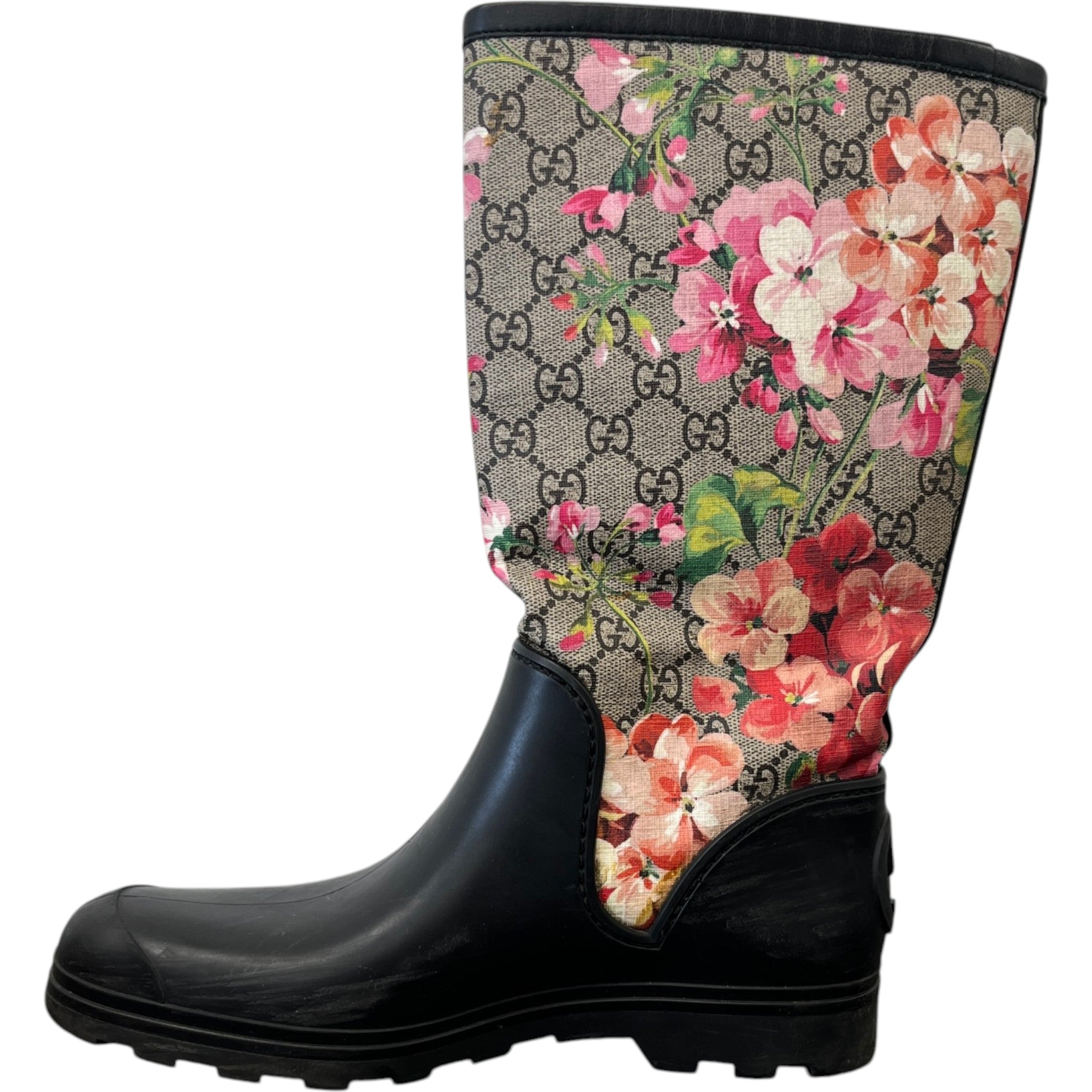 Women's Gg Blooms Rain Boots Black Size EU 38 / UK 5