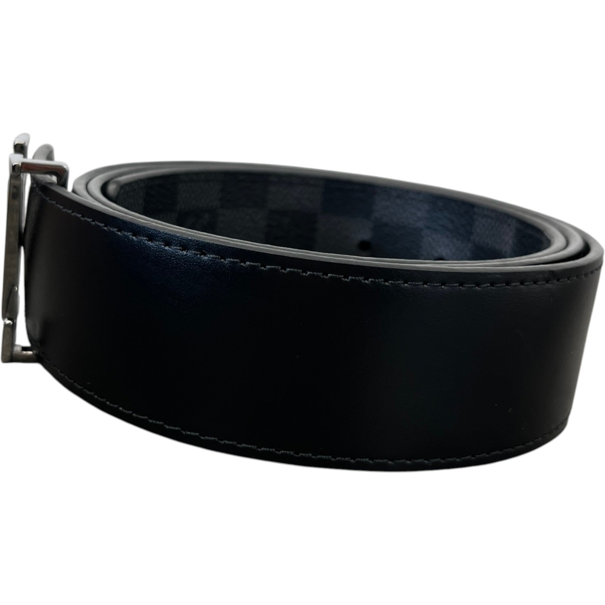 Men's Damier Graphite Lv Initiales Belt Black Size Waist 38"