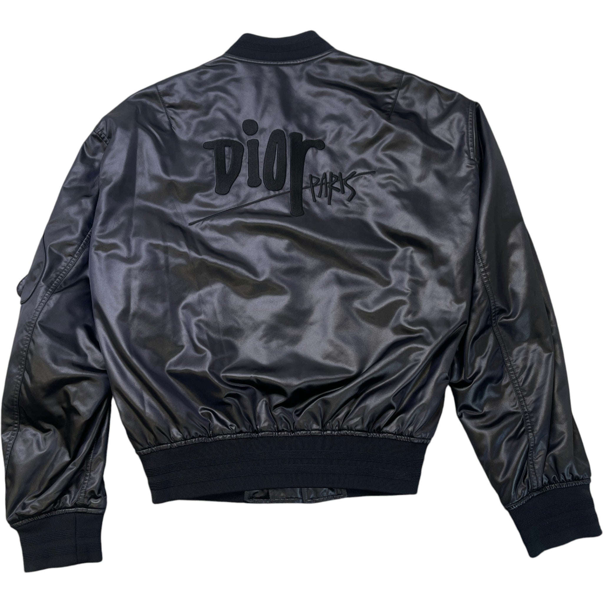 Men's X Stussy Embroidered Bomber Jacket Black Size IT 54 / XXL