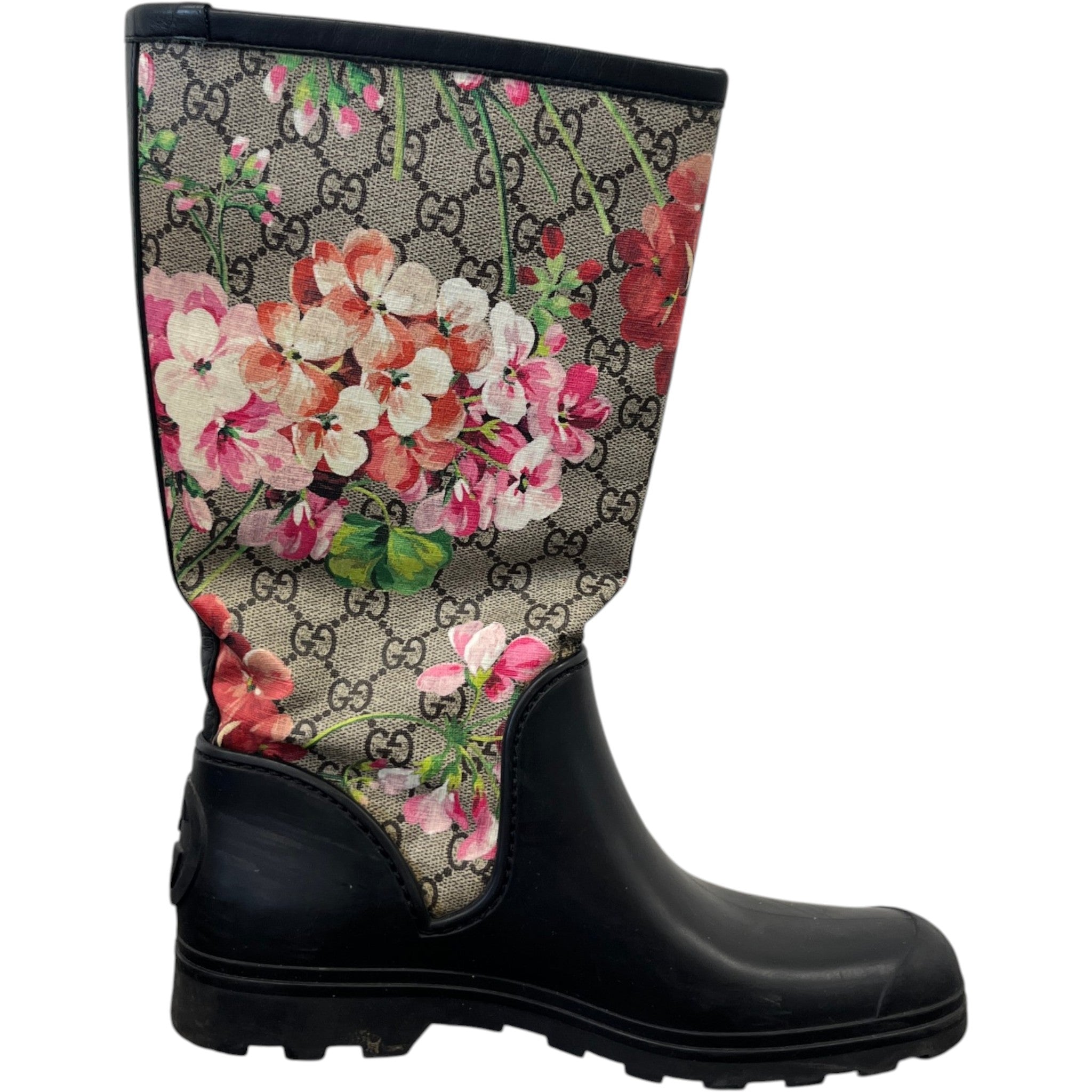 Women's Gg Blooms Rain Boots Black Size EU 38 / UK 5