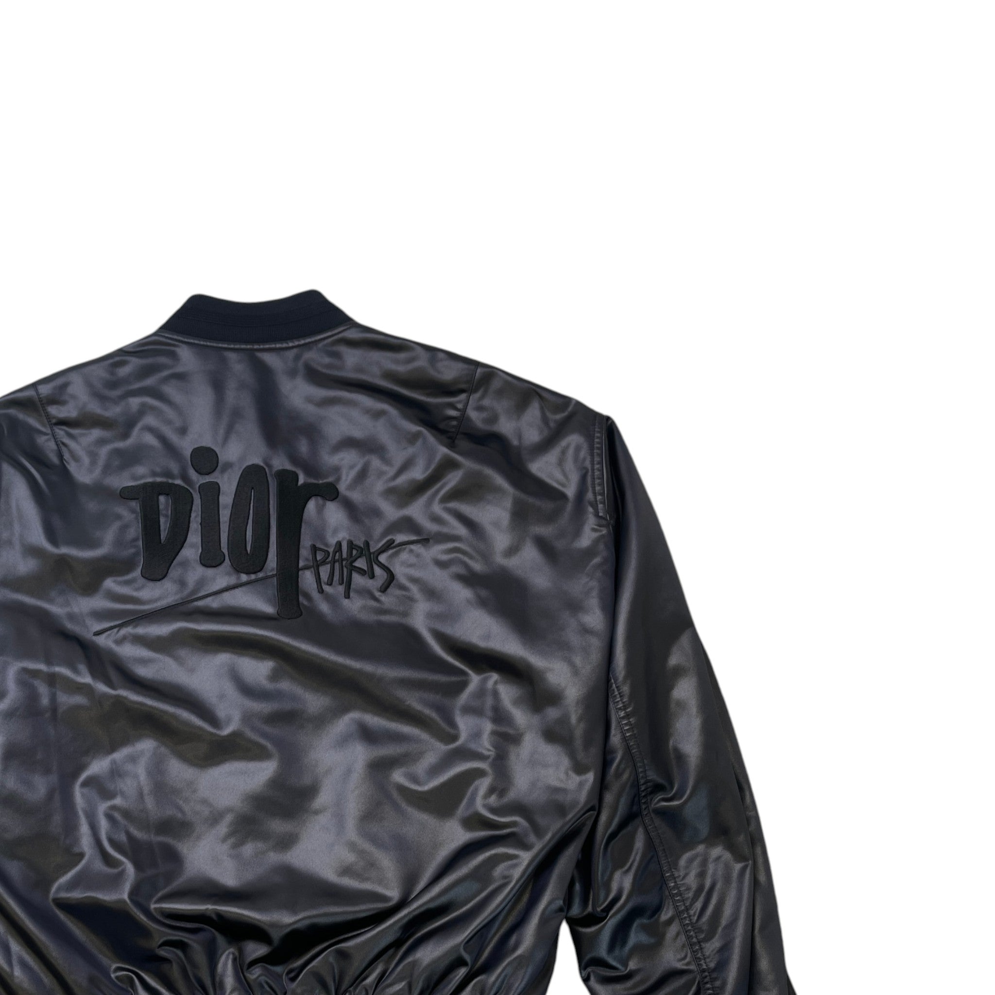 Men's X Stussy Embroidered Bomber Jacket Black Size IT 54 / XXL
