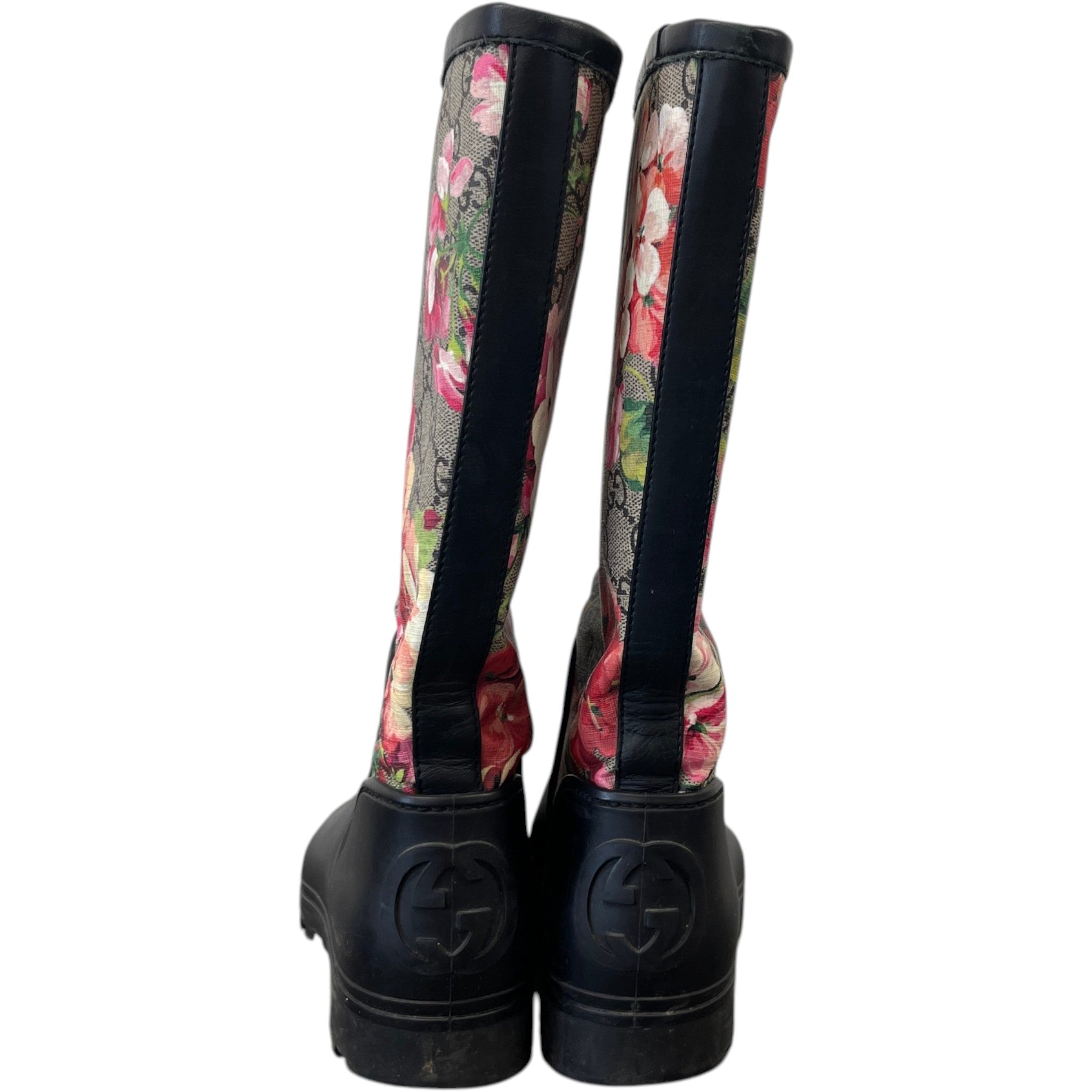 Women's Gg Blooms Rain Boots Black Size EU 38 / UK 5