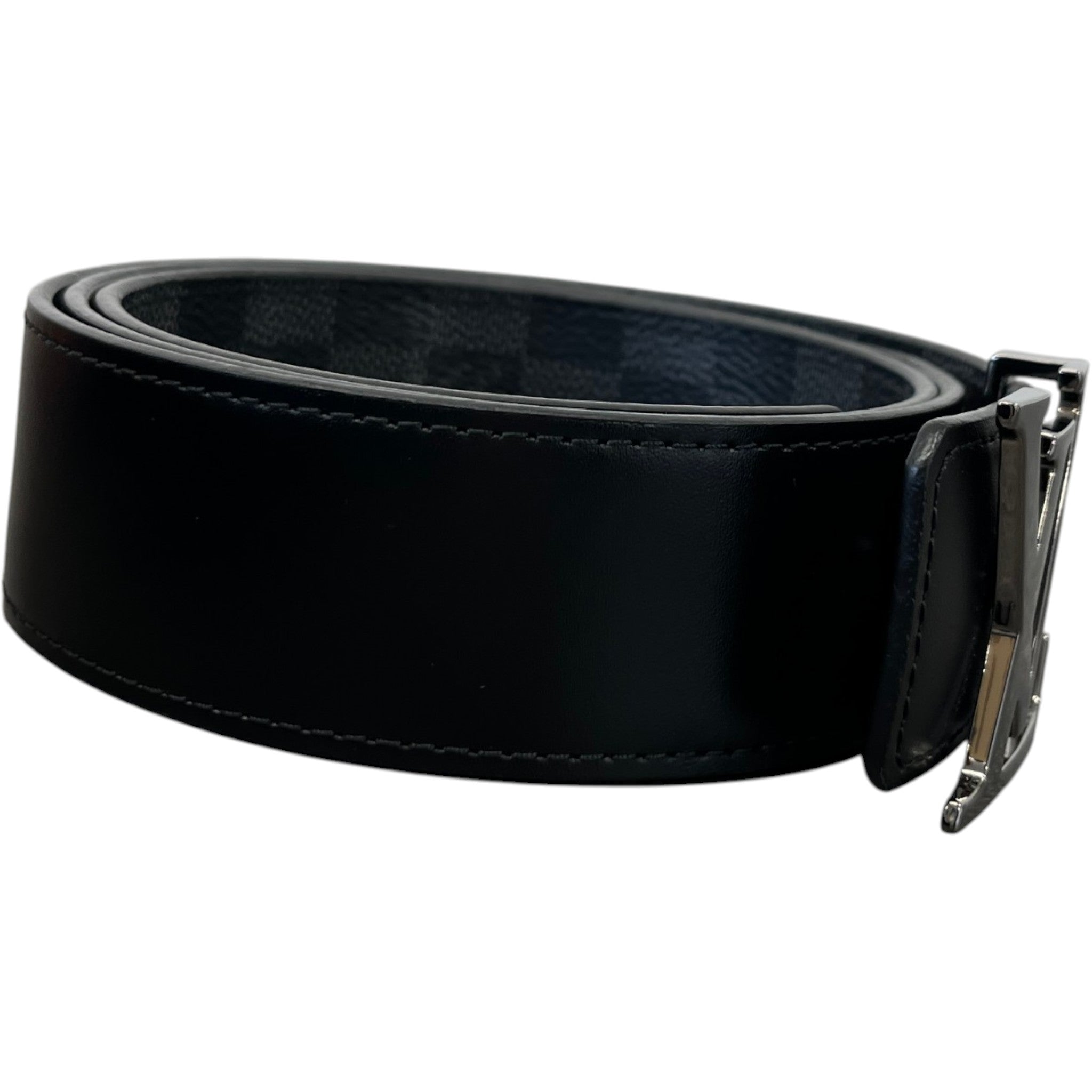Men's Damier Graphite Lv Initiales Belt Black Size Waist 38"