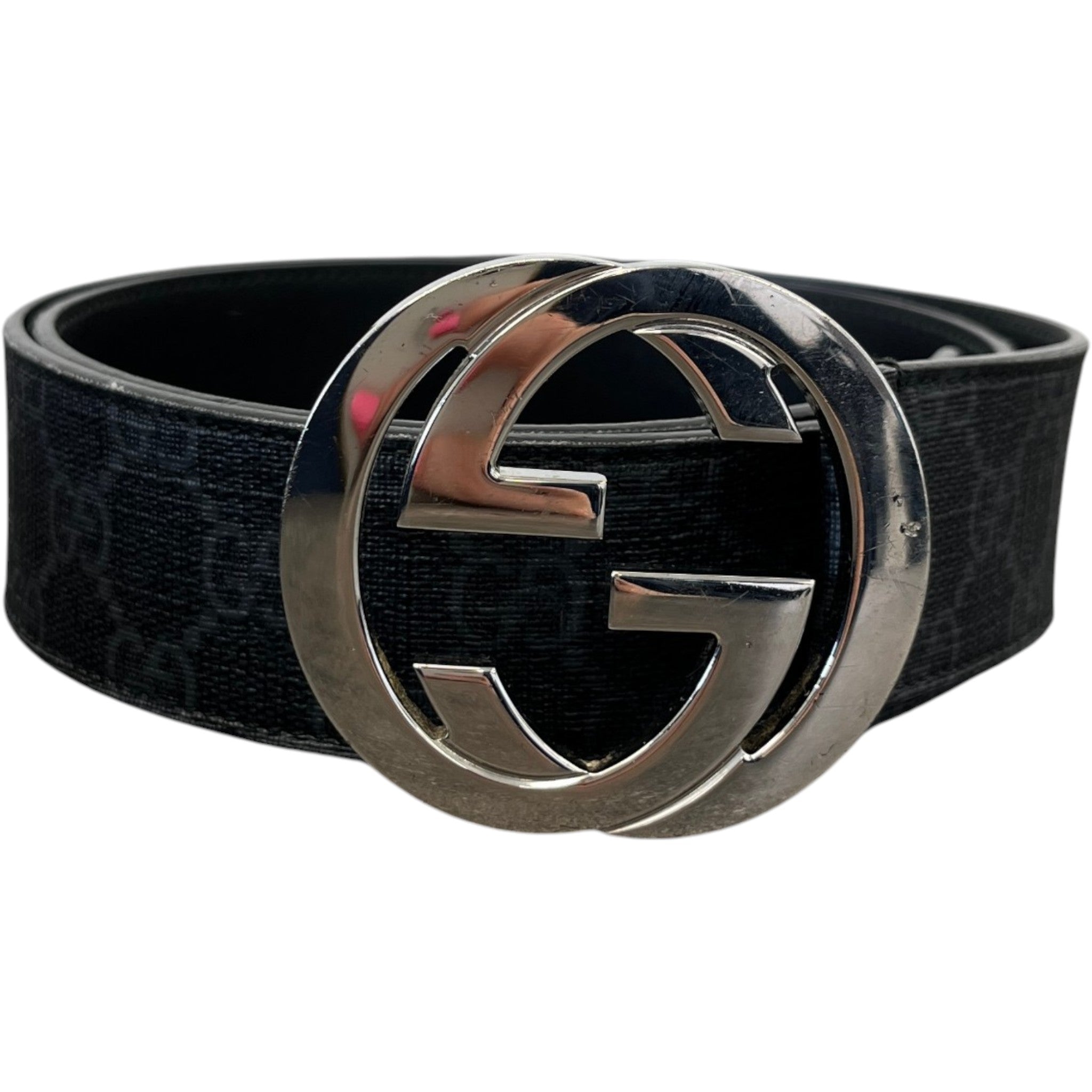 Men's Interlocking G Belt Black Size Waist 28"