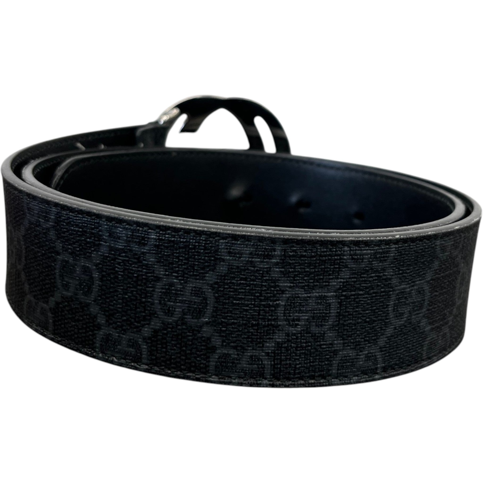 Men's Interlocking G Belt Black Size Waist 28"