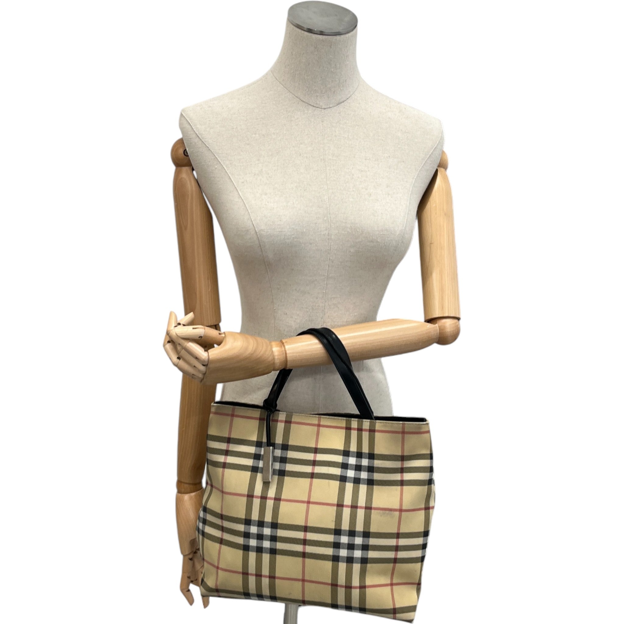 Women's Nova Check Pvc Tote Bag Beige