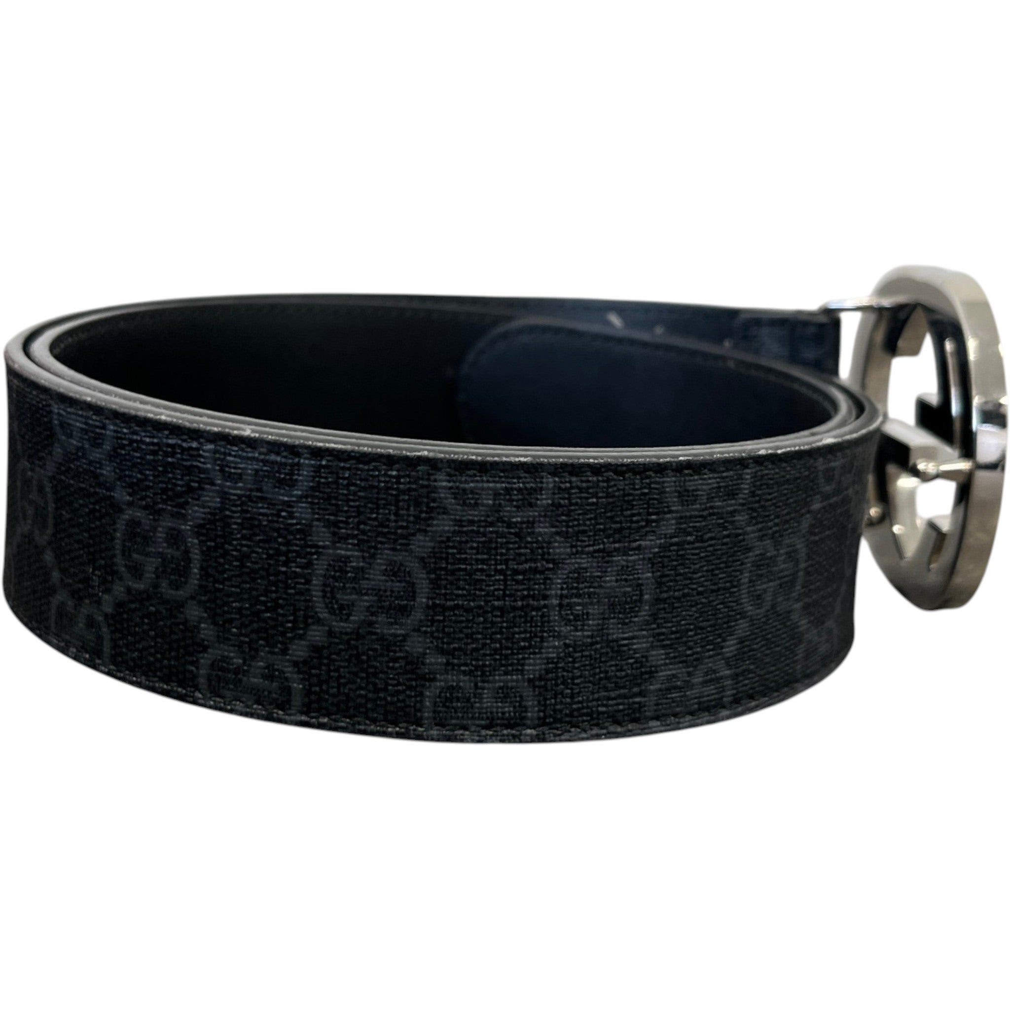 Men's Interlocking G Belt Black Size Waist 28"