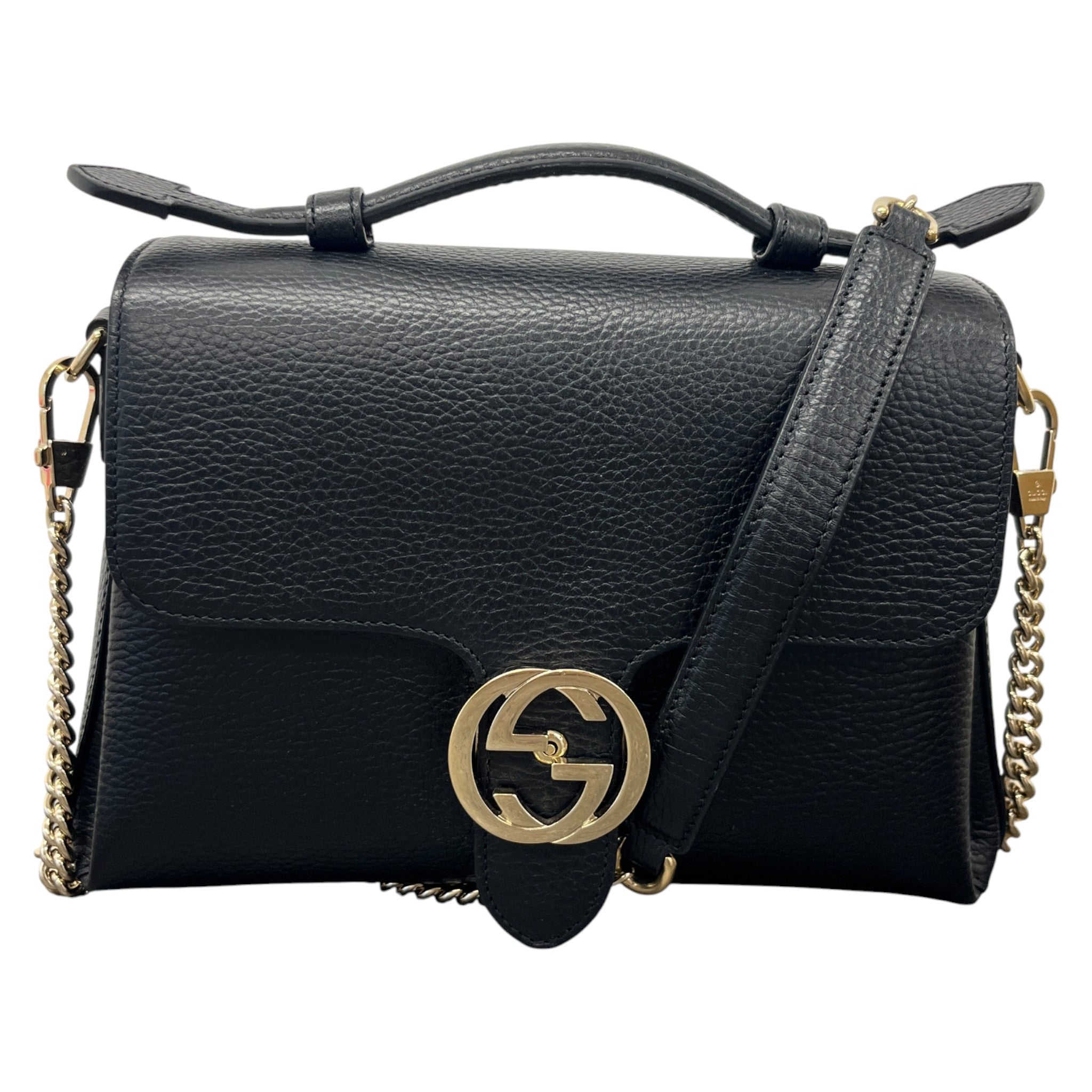 Women's Interlocking G Shoulder Bag Black