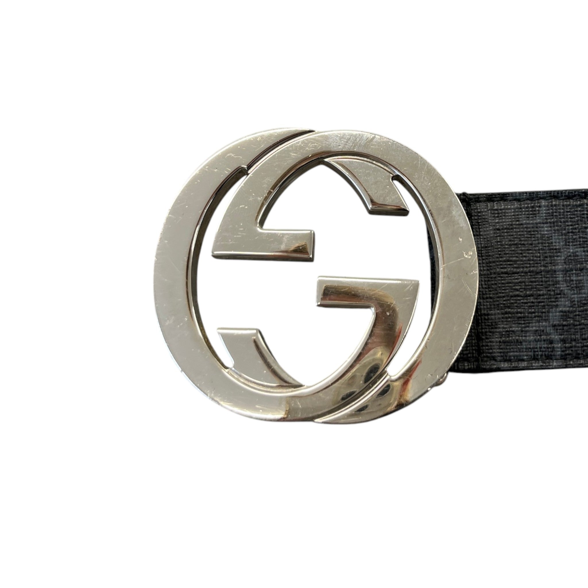 Men's Interlocking G Belt Black Size Waist 28"